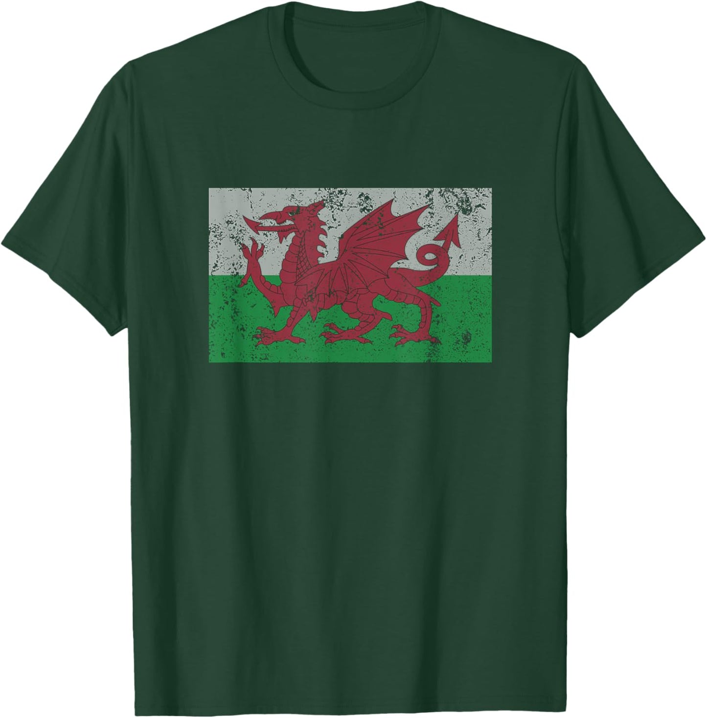 Wales Flag Welsh Dragon Baner Cymru Y Ddraig Goch T Shirt T-Shirt - T-Shirt | Forest