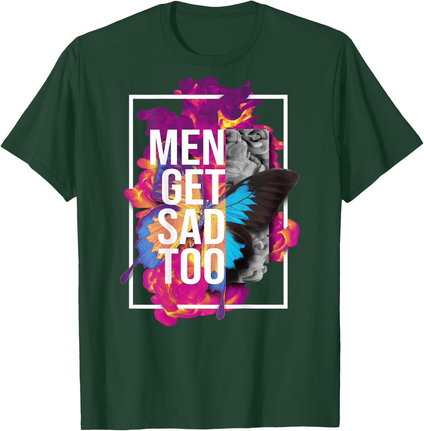 Backprint Vintage Men get sad too T-Shirt - T-Shirt | Forest