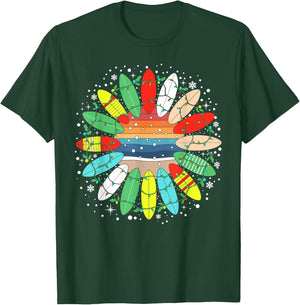 Surf Funny Surfboard Xmas Santa Vintage Surfing Christmas T-Shirt - T-Shirt | Forest