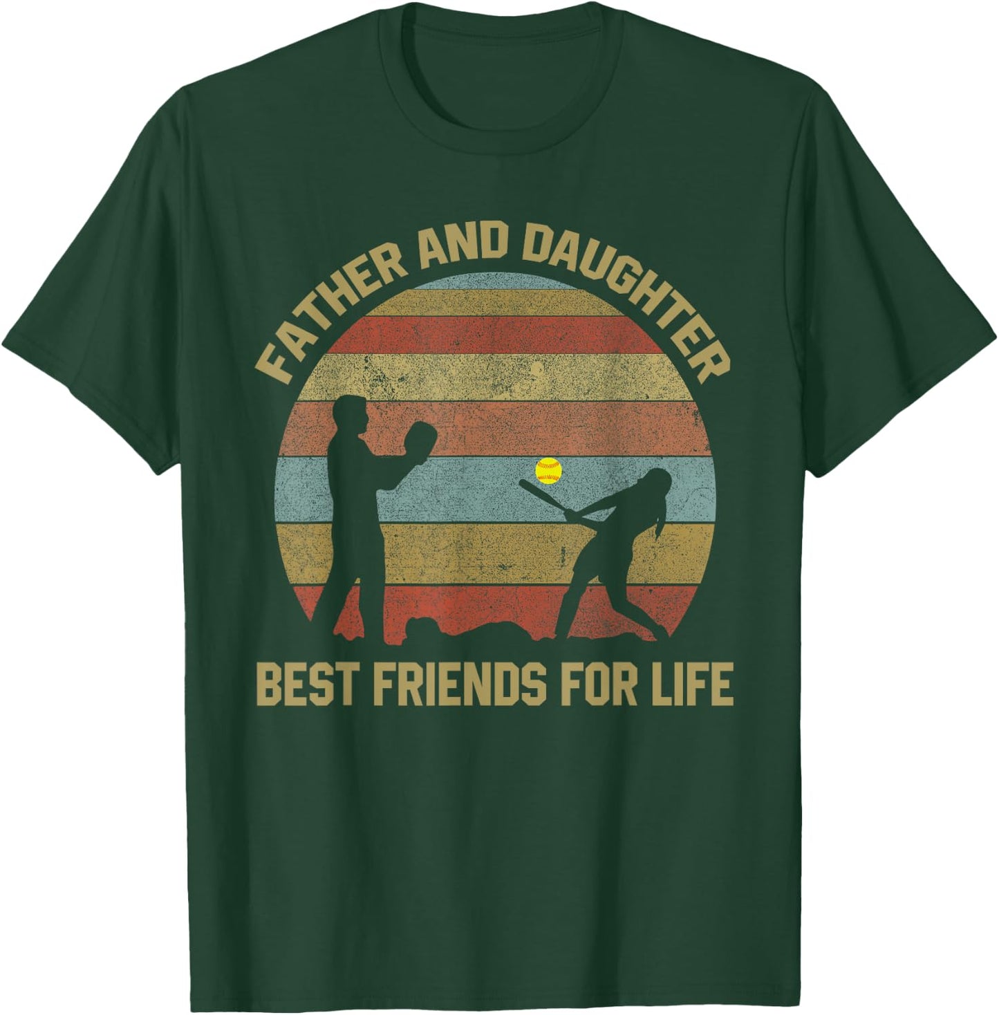 Father and Daughter Baseball Softball Matching Outfits T-Shirt - T-Shirt | Forest