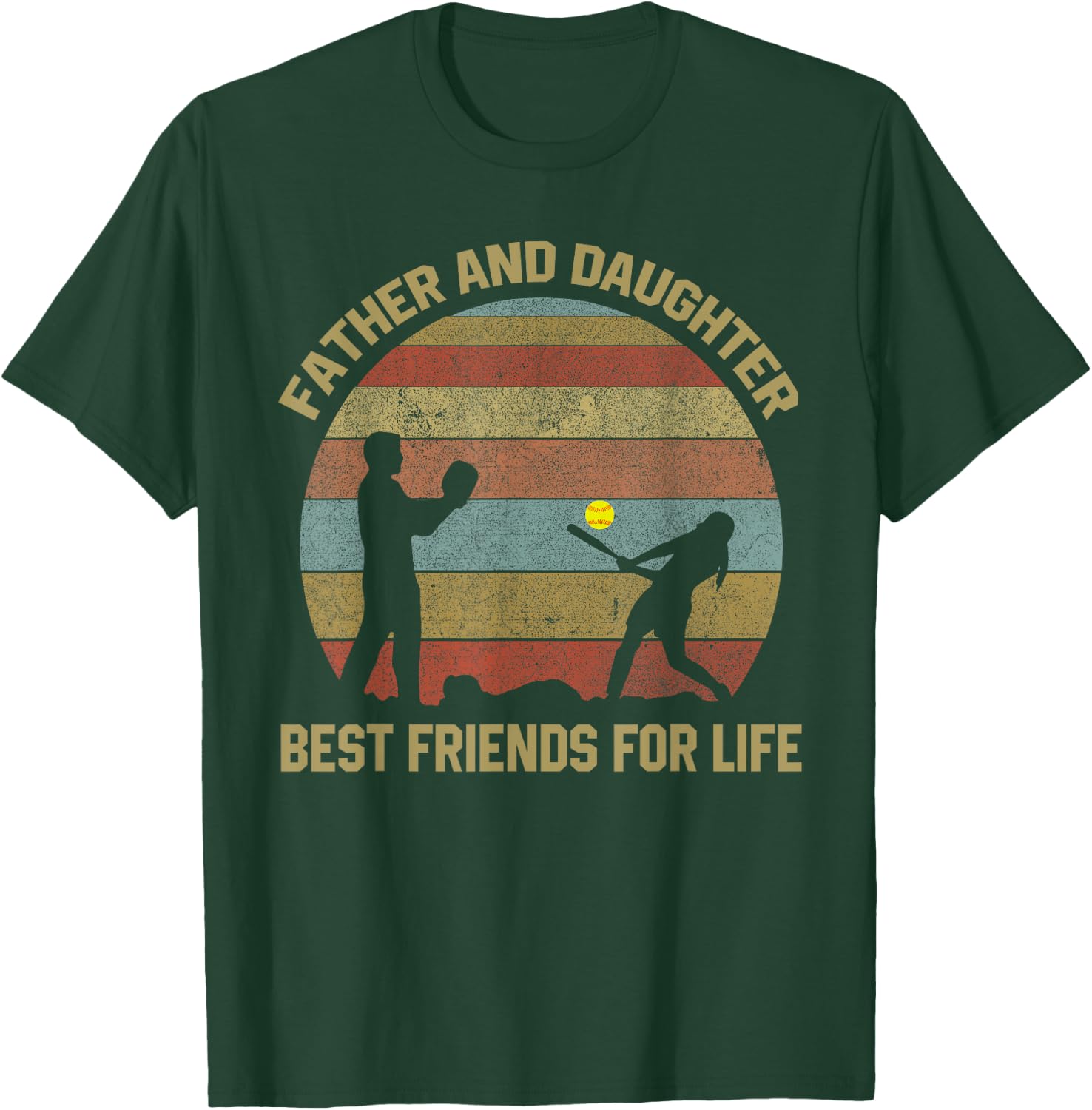 Father and Daughter Baseball Softball Matching Outfits T-Shirt - T-Shirt | Forest