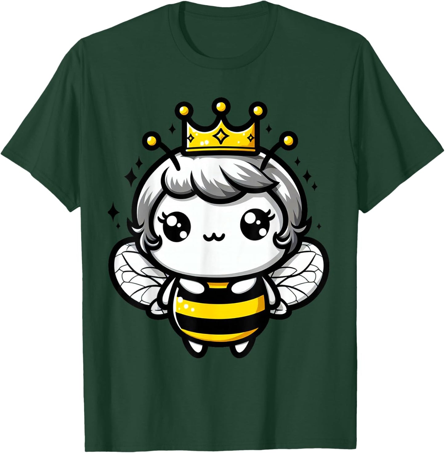 Queen Bee Crown Women Men Girls Honey Hive Bee Keeper Bee T-Shirt - T-Shirt | Forest