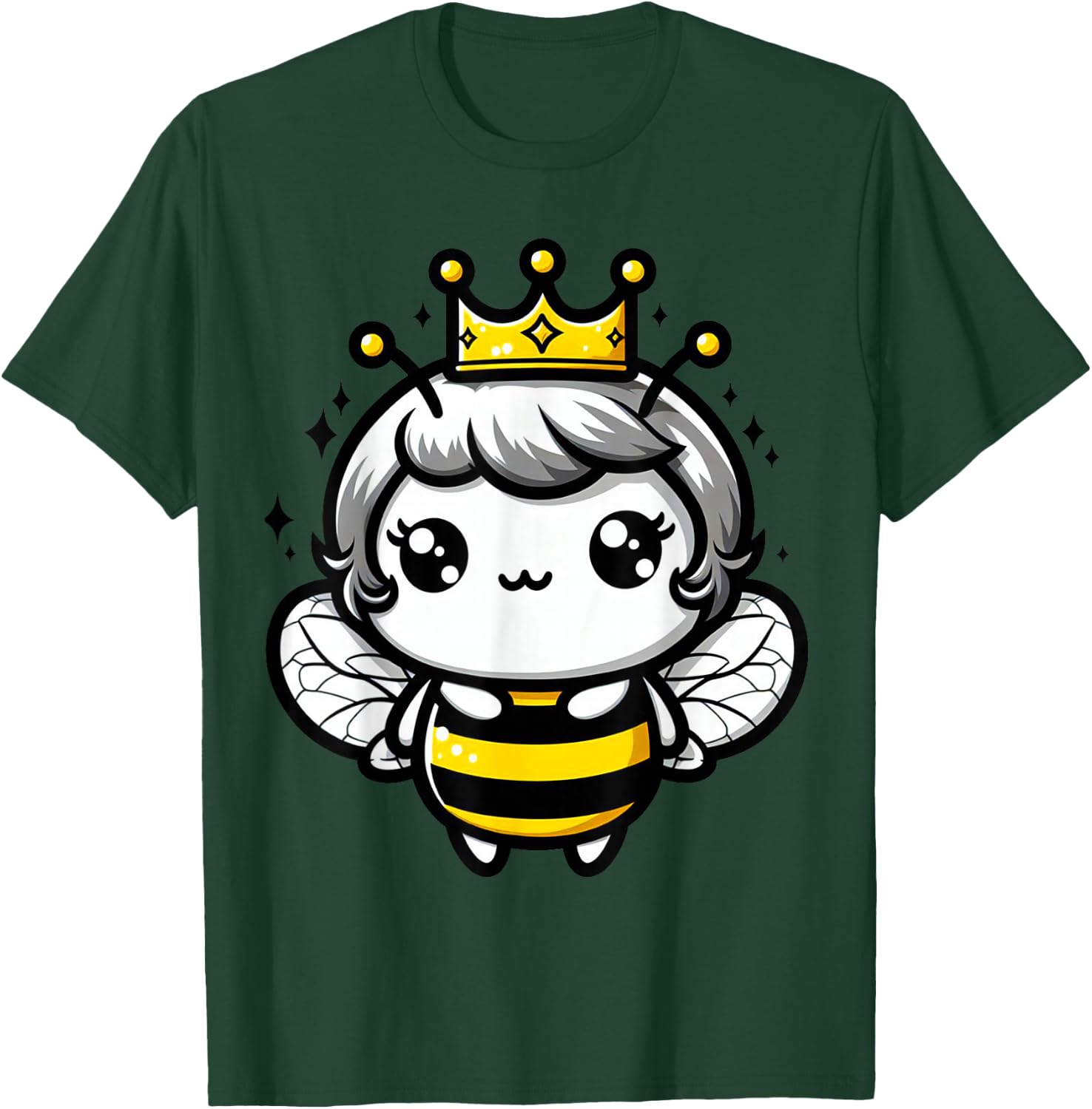 Queen Bee Crown Women Men Girls Honey Hive Bee Keeper Bee T-Shirt - T-Shirt | Forest