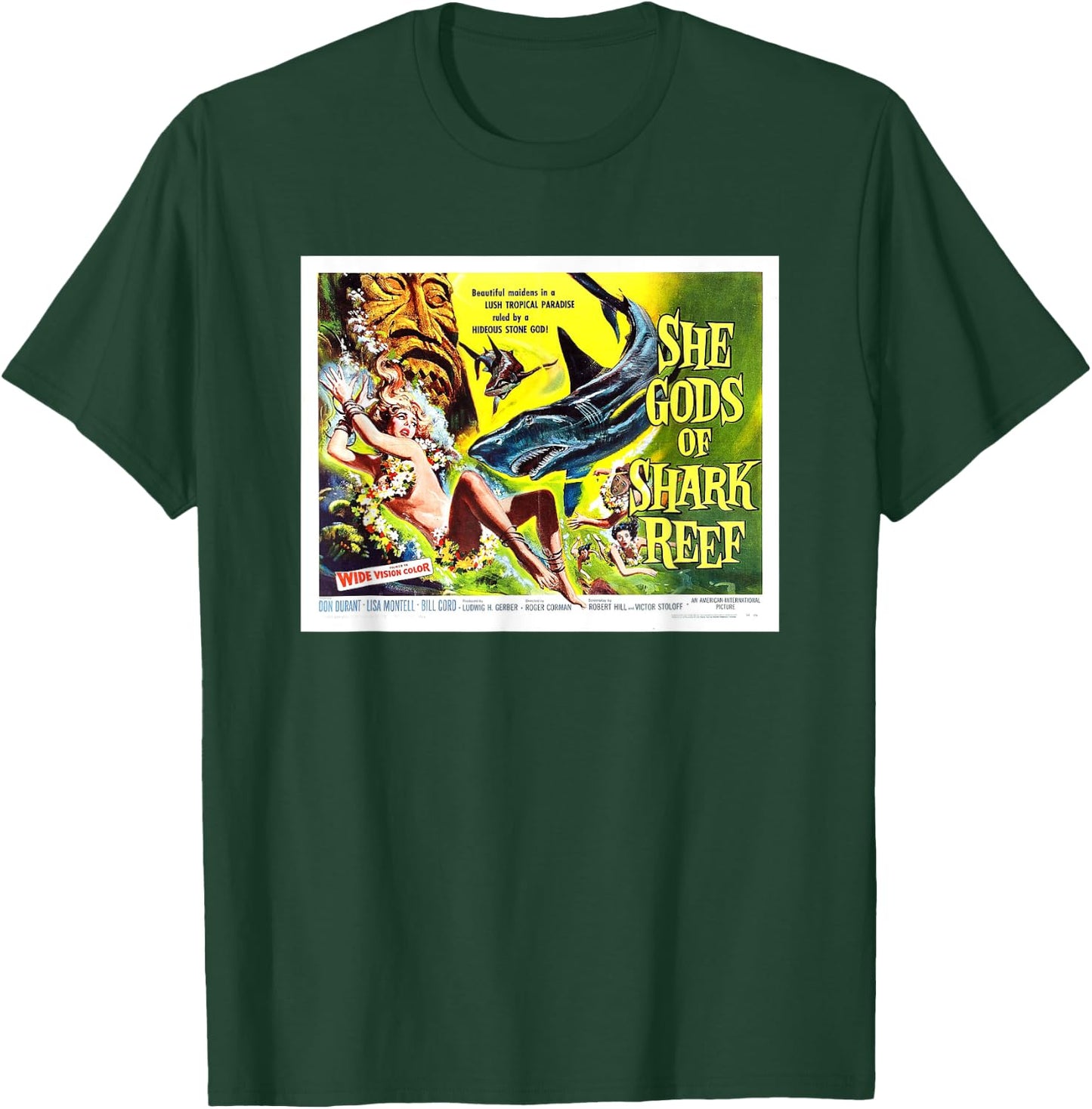 She Gods Of Shark Reef Vintage Cinema Poster T-Shirt - T-Shirt | Forest