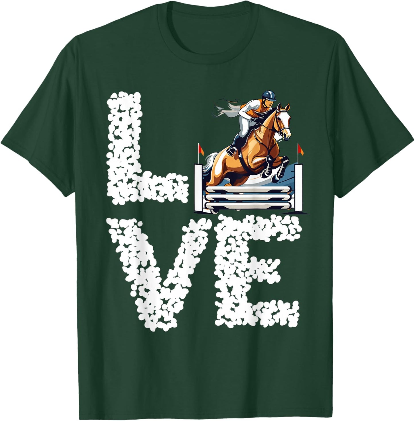 Equestrian Rider Love Leopard English Horse Show Jumping T-Shirt - T-Shirt | Forest