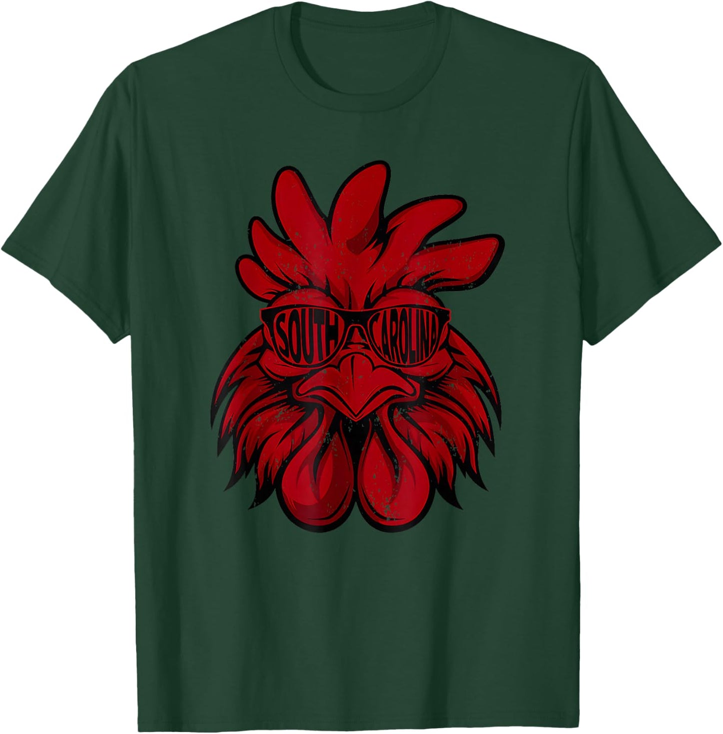 South Carolina Men Women Retro Cock Vintage State Varsity T-Shirt - T-Shirt | Forest