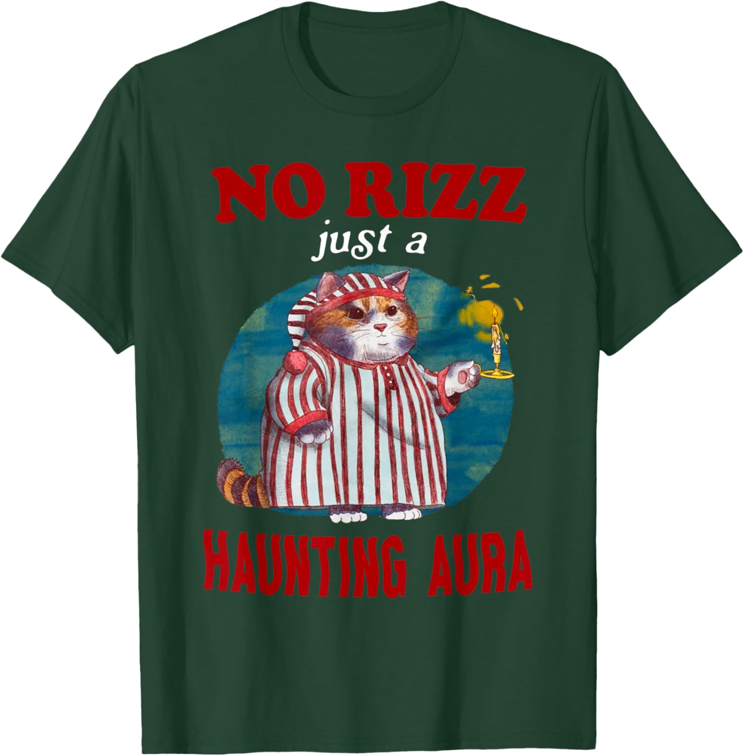 Retro Vintage No Rizz Just A Haunting Aura Funny Cat Meme Women T-Shirt - T-Shirt | Forest