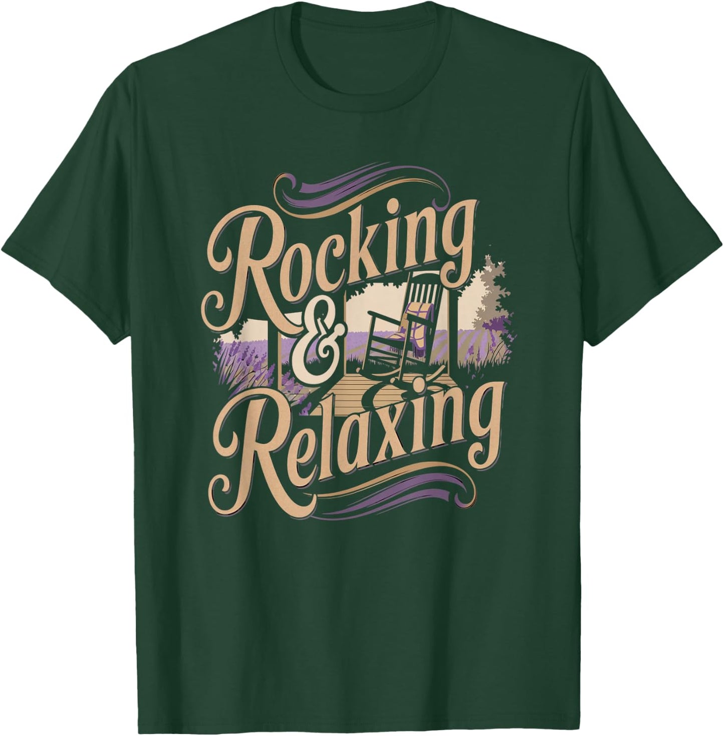 Rocking Relaxing Porch Country Life Outdoor Humor T-Shirt - T-Shirt | Forest