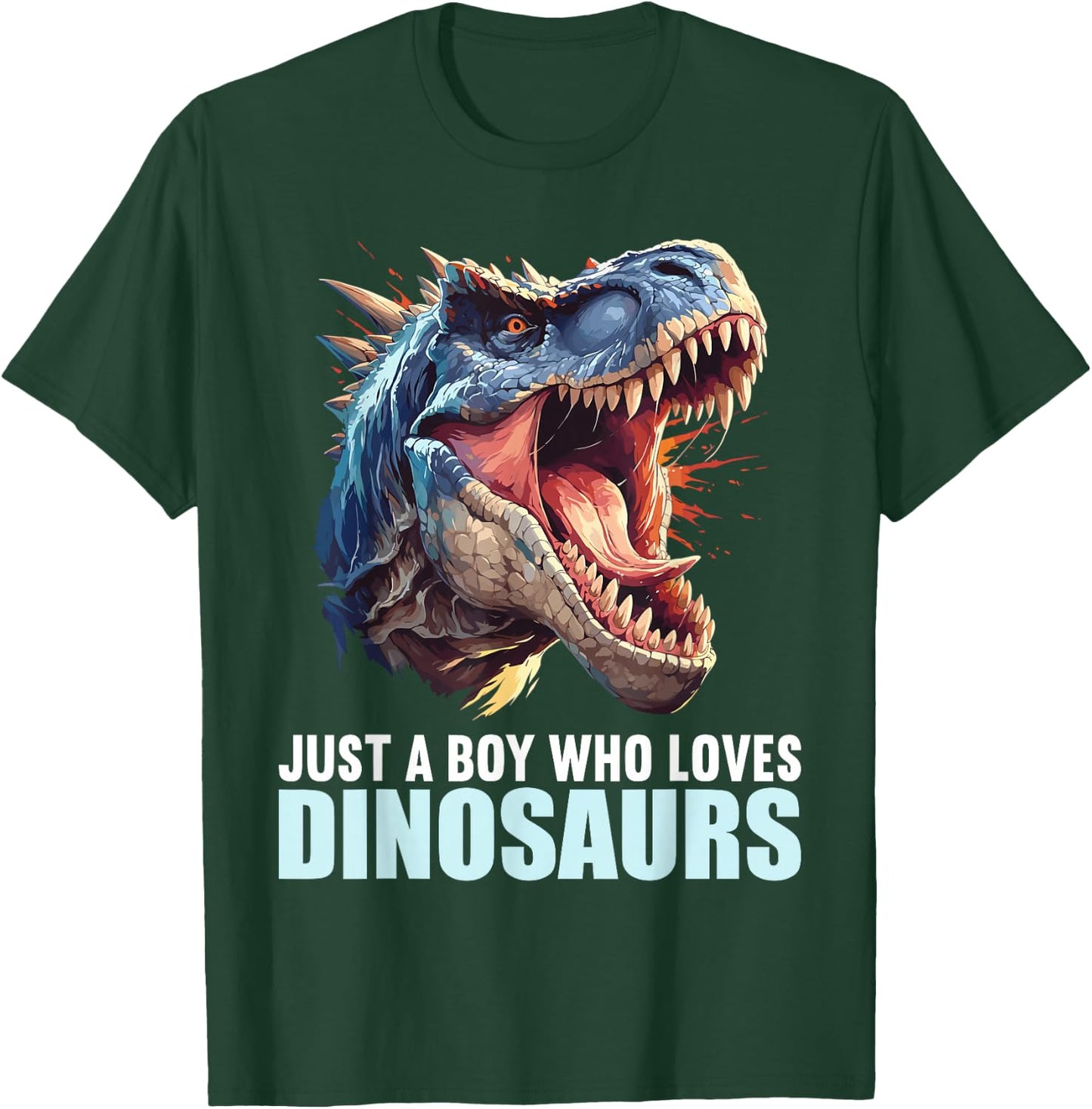 Just a Boy who loves Dinosaurs. Dinosaurs Dinosaur T-Shirt - T-Shirt | Forest