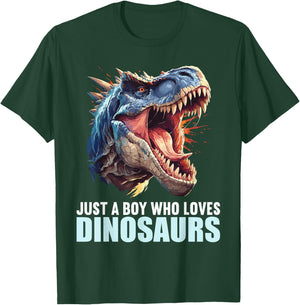 Just a Boy who loves Dinosaurs. Dinosaurs Dinosaur T-Shirt - T-Shirt | Forest