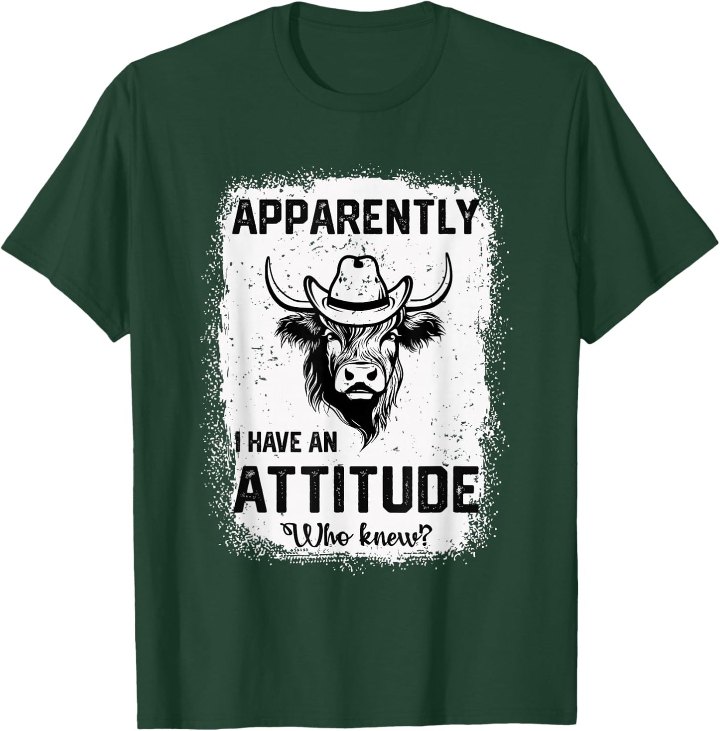 Apparently I Have An Attitude Who Knew Funny Cow T-Shirt - T-Shirt | Forest