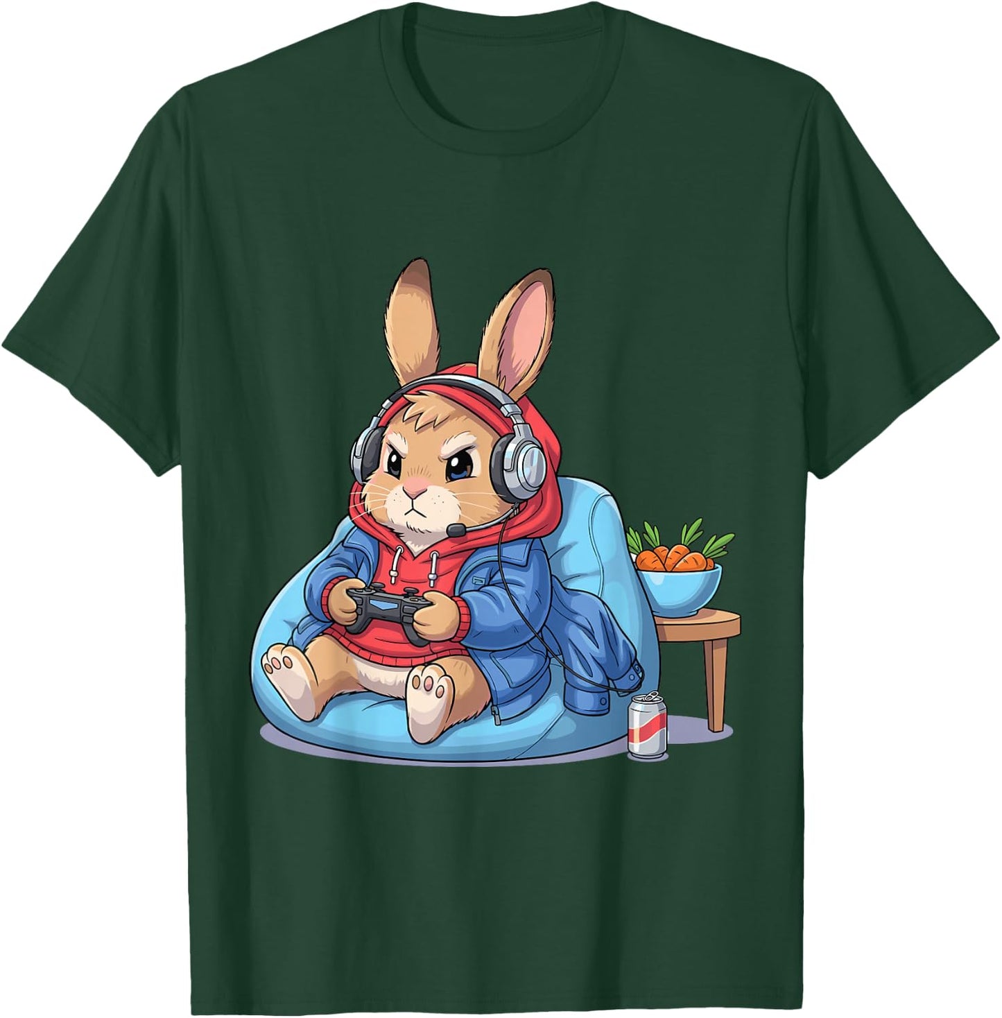 Gamer Bunny Rabbit Video Game Funny Shirts Women T-Shirt - T-Shirt | Forest