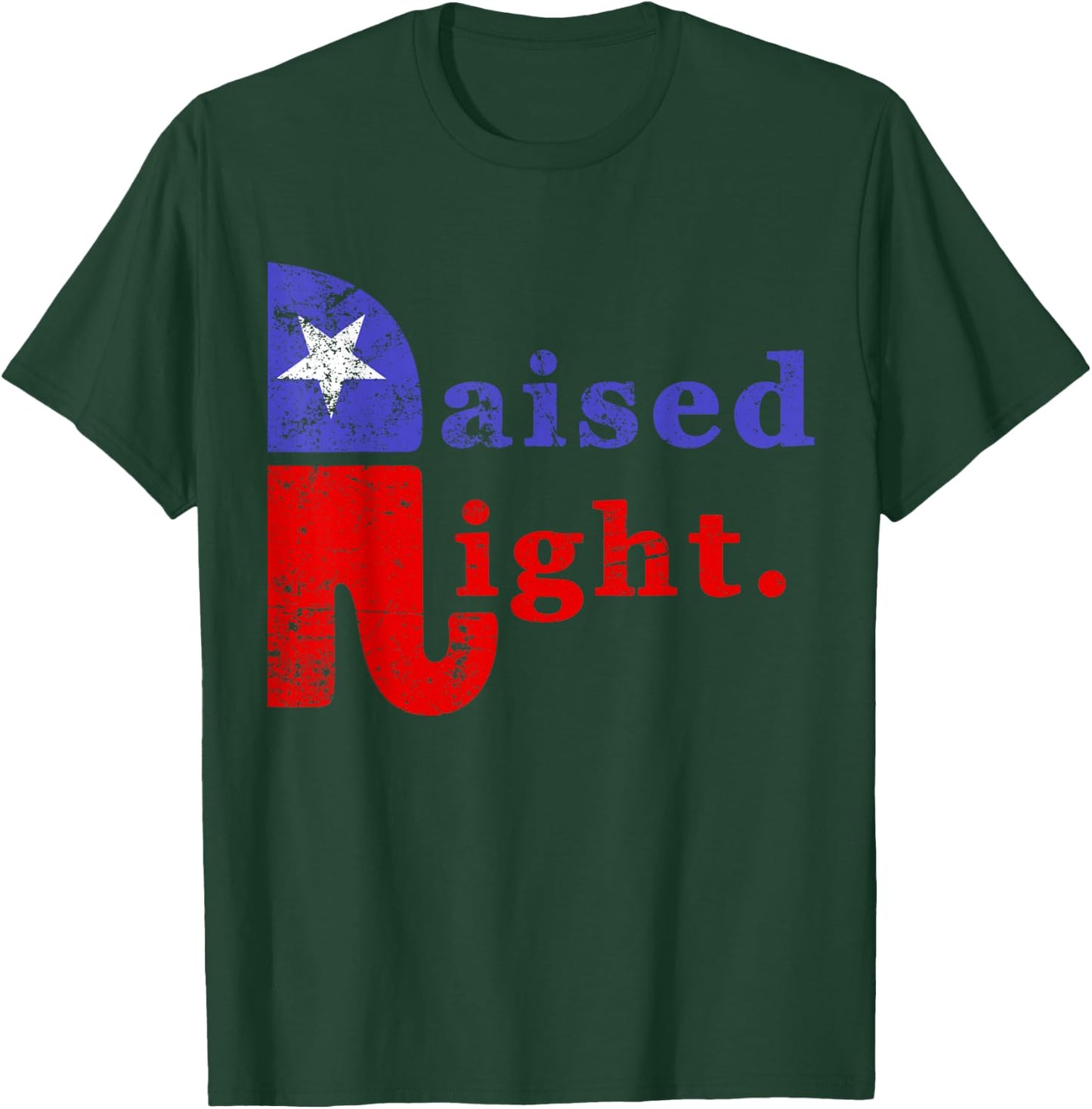 Raised Right Republican Elephant Retro Style Distressed T-Shirt - T-Shirt | Forest