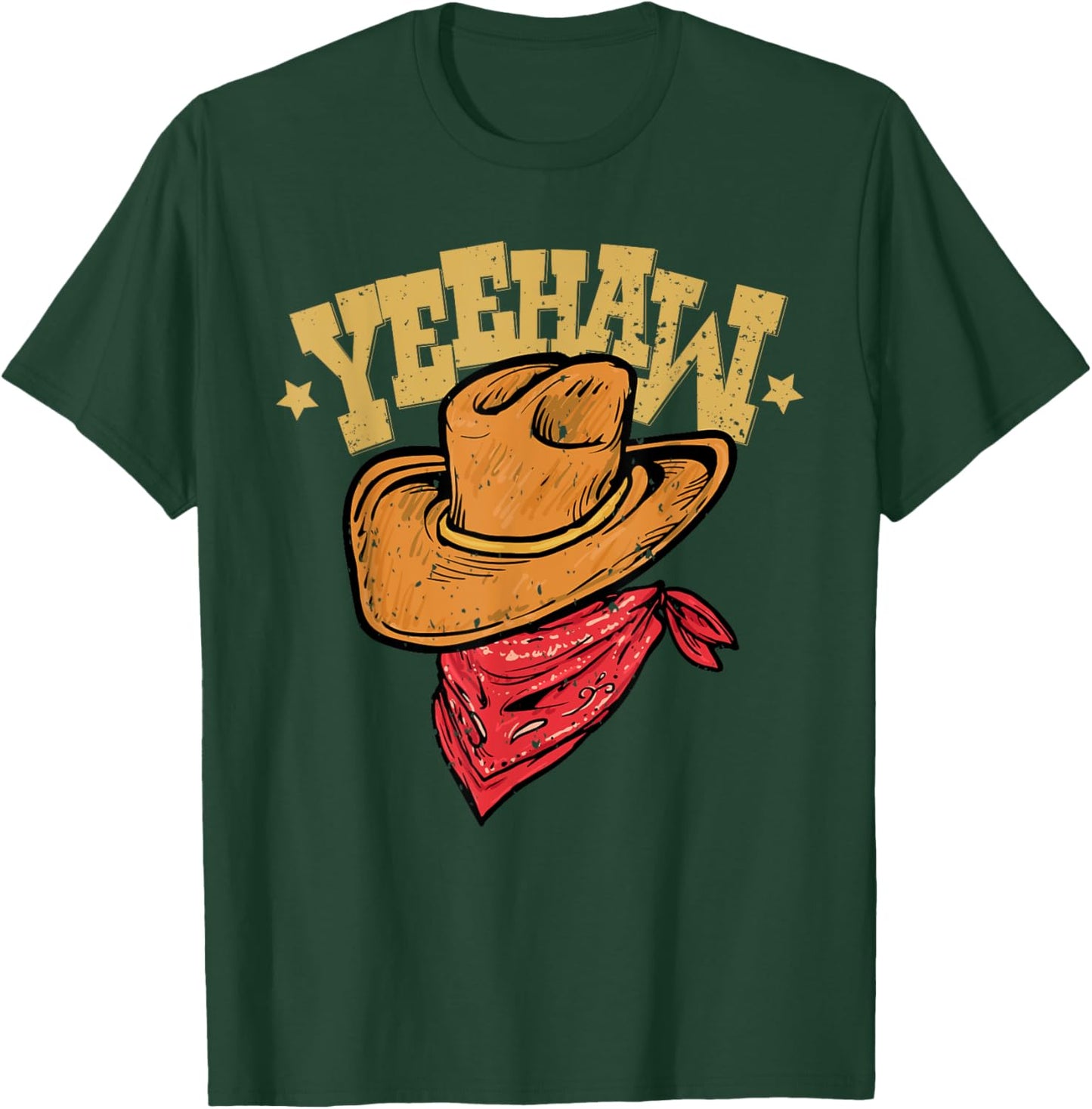 Western Cowboy Cowgirl Yeehaw , black T-Shirt - T-Shirt | Forest