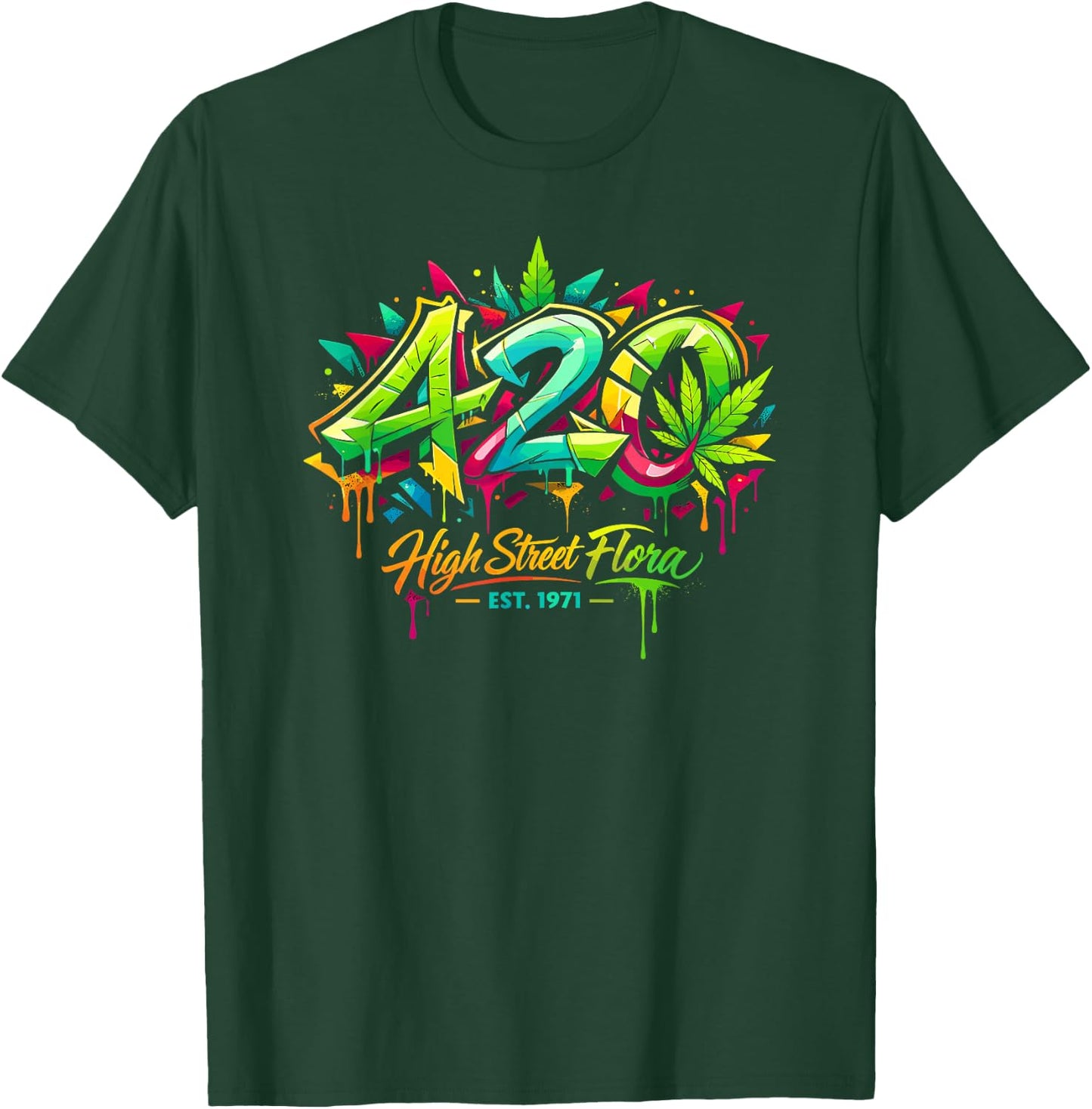420 Cannabis Graffiti Art Urban Weed Streetwear T-Shirt - T-Shirt | Forest