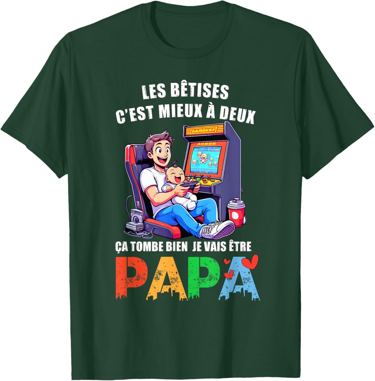 Man Dad 2025 Announcement Pregnancy Original Humor Future Dad Gamer , Black, S T-Shirt - T-Shirt | Forest