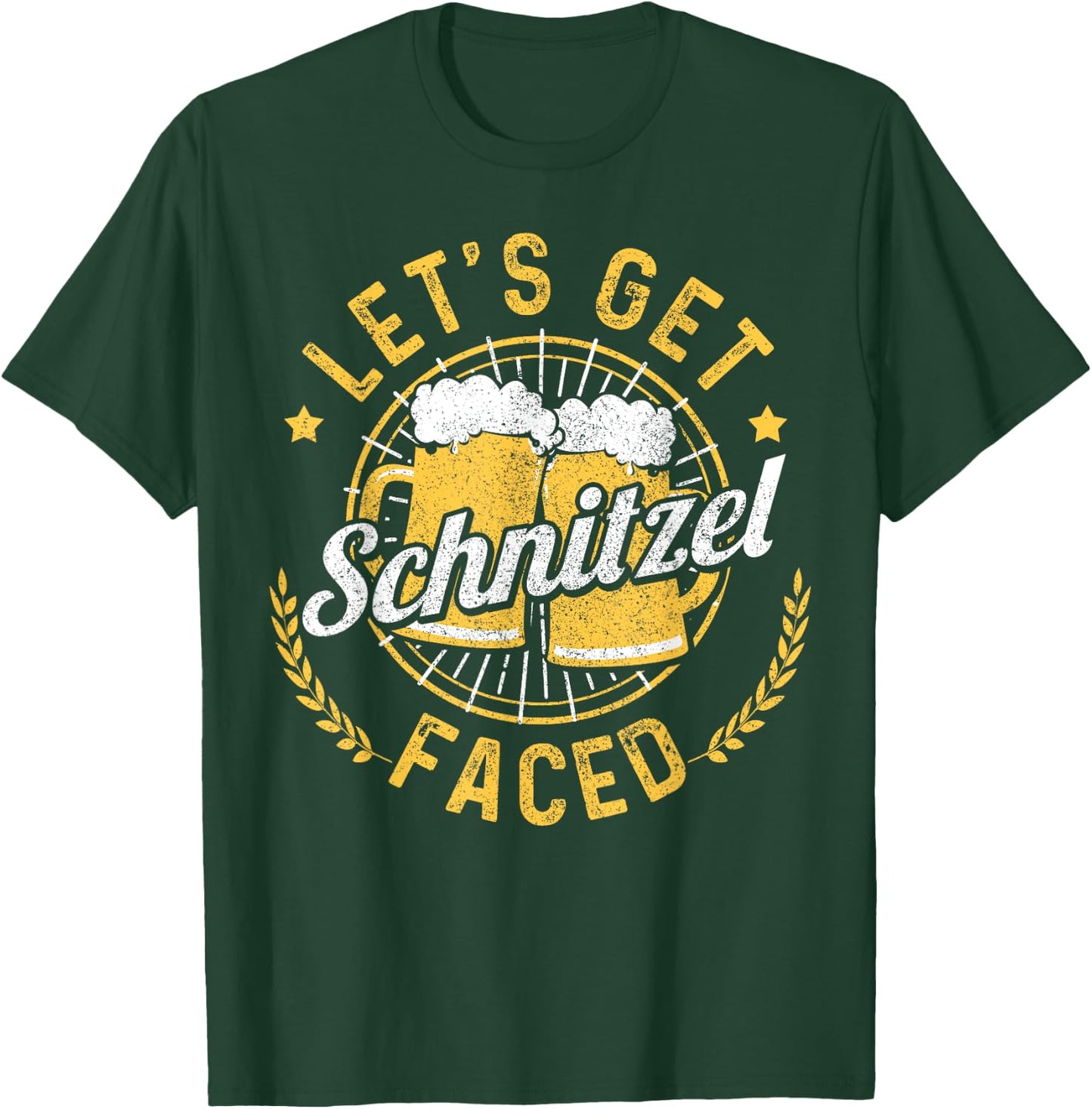 Let's Get Schnitzel Faced Oktoberfest German Funny Gift T-Shirt - T-Shirt | Forest