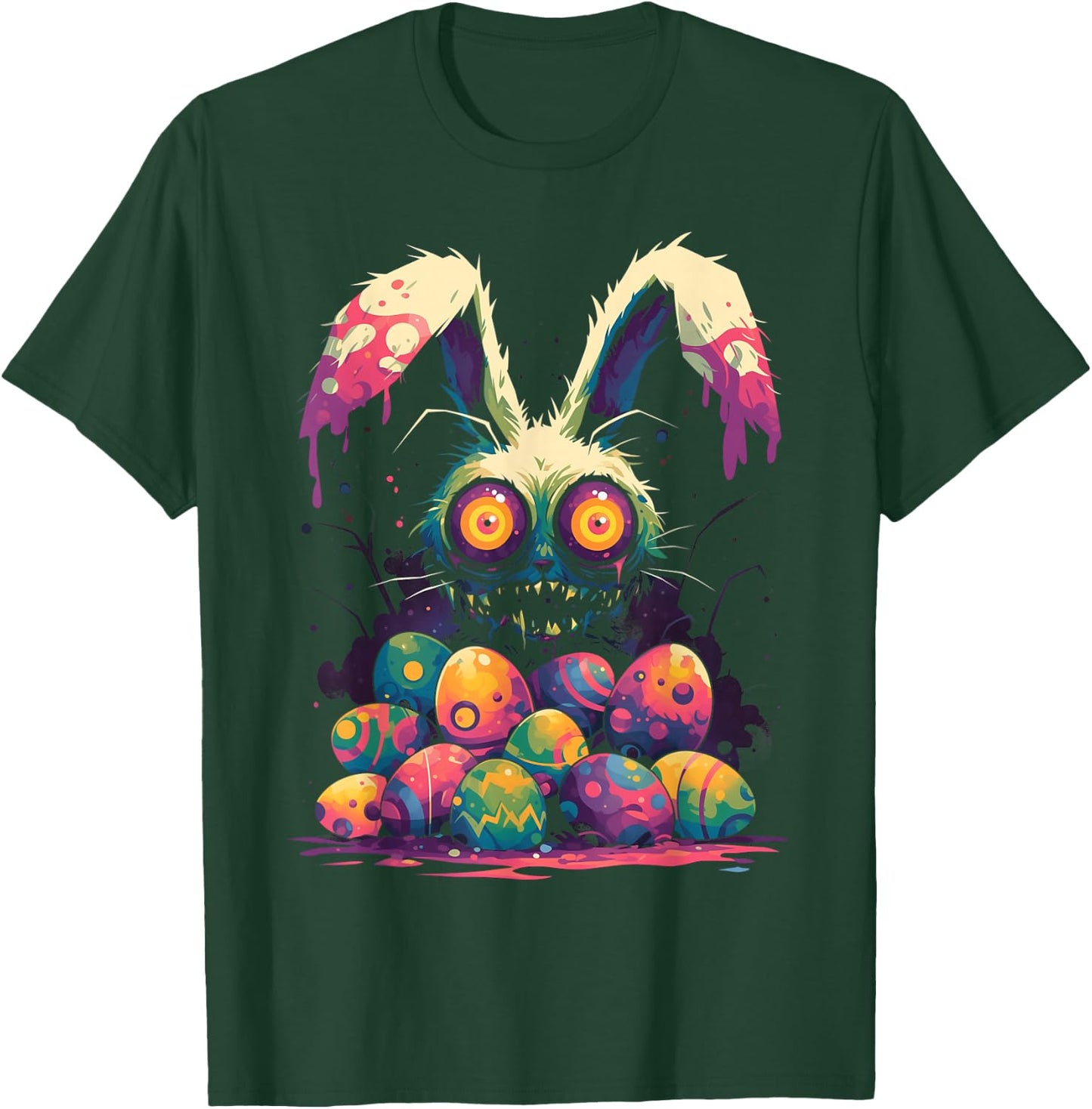 Horror Easter Bunny Egg Hunt Creepy Cute Goth Alt Aesthetic T-Shirt - T-Shirt | Forest