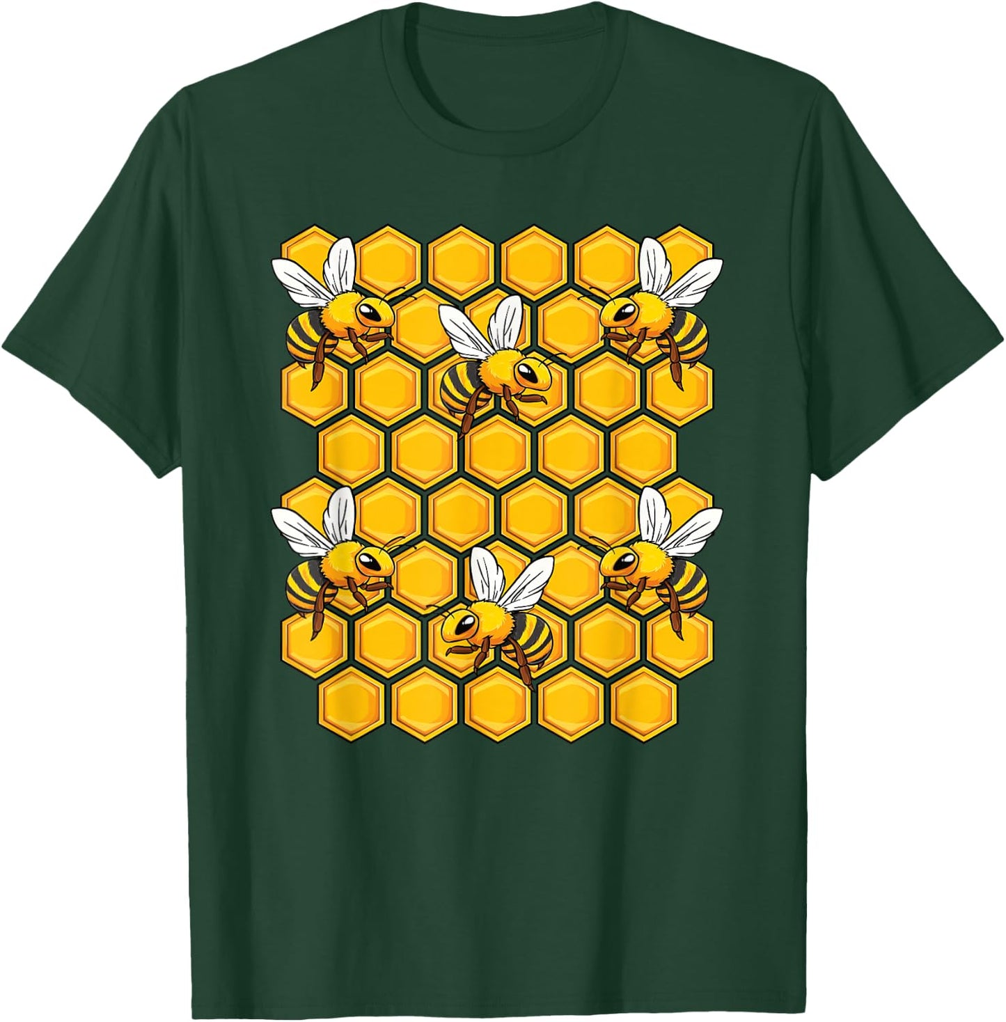 Beekeeper Honeycomb Honey Honeybee Beekeeping Bee Lover T-Shirt - T-Shirt | Forest