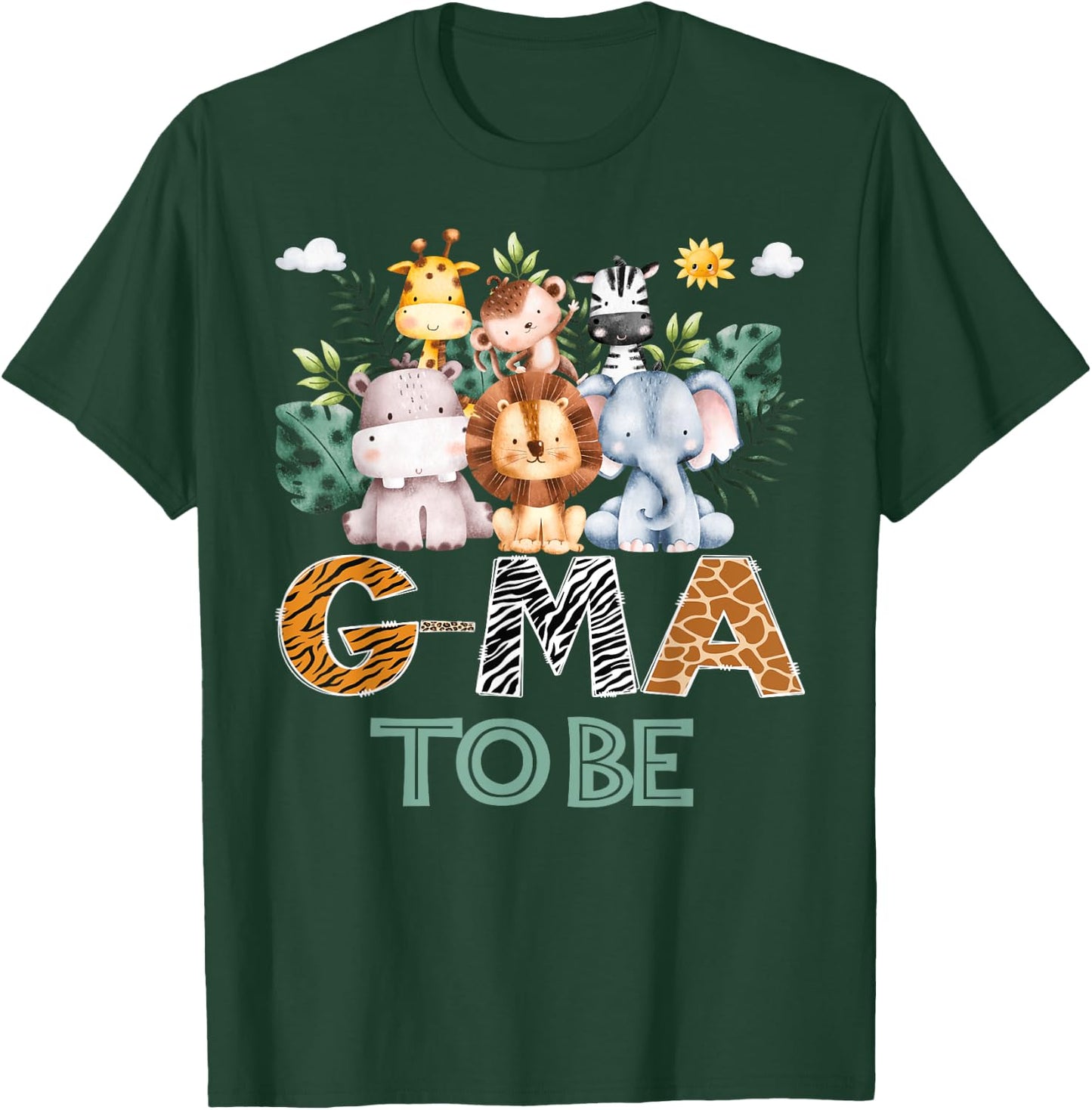 Soon To Be G-Ma Jungle Animal Safari Gender Reveal T-Shirt - T-Shirt | Forest