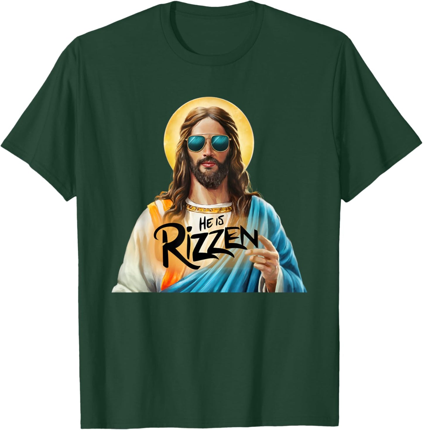 He Is Rizzen jesus has rizzen Christian Religious T-Shirt - T-Shirt | Forest