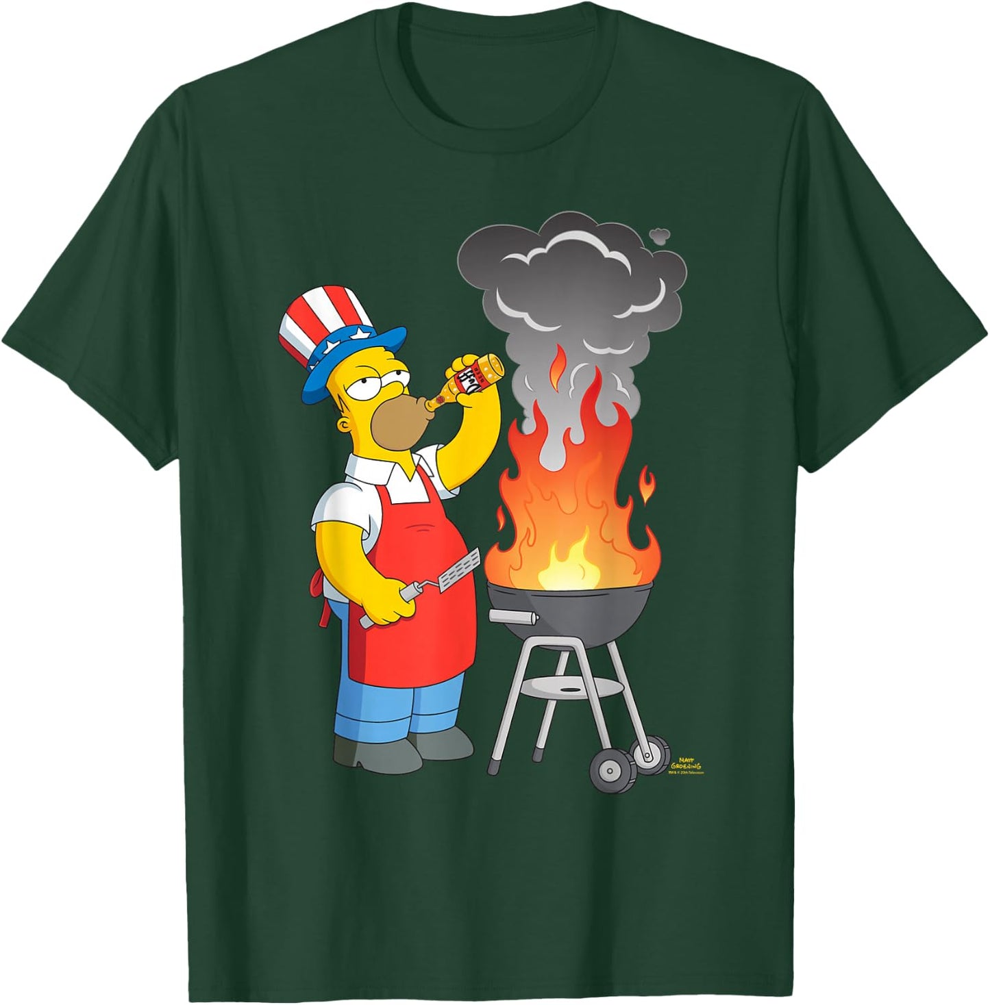 The Simpsons Homer Simpson 4th of July Beer & BBQ Cookout T-Shirt - T-Shirt | Forest