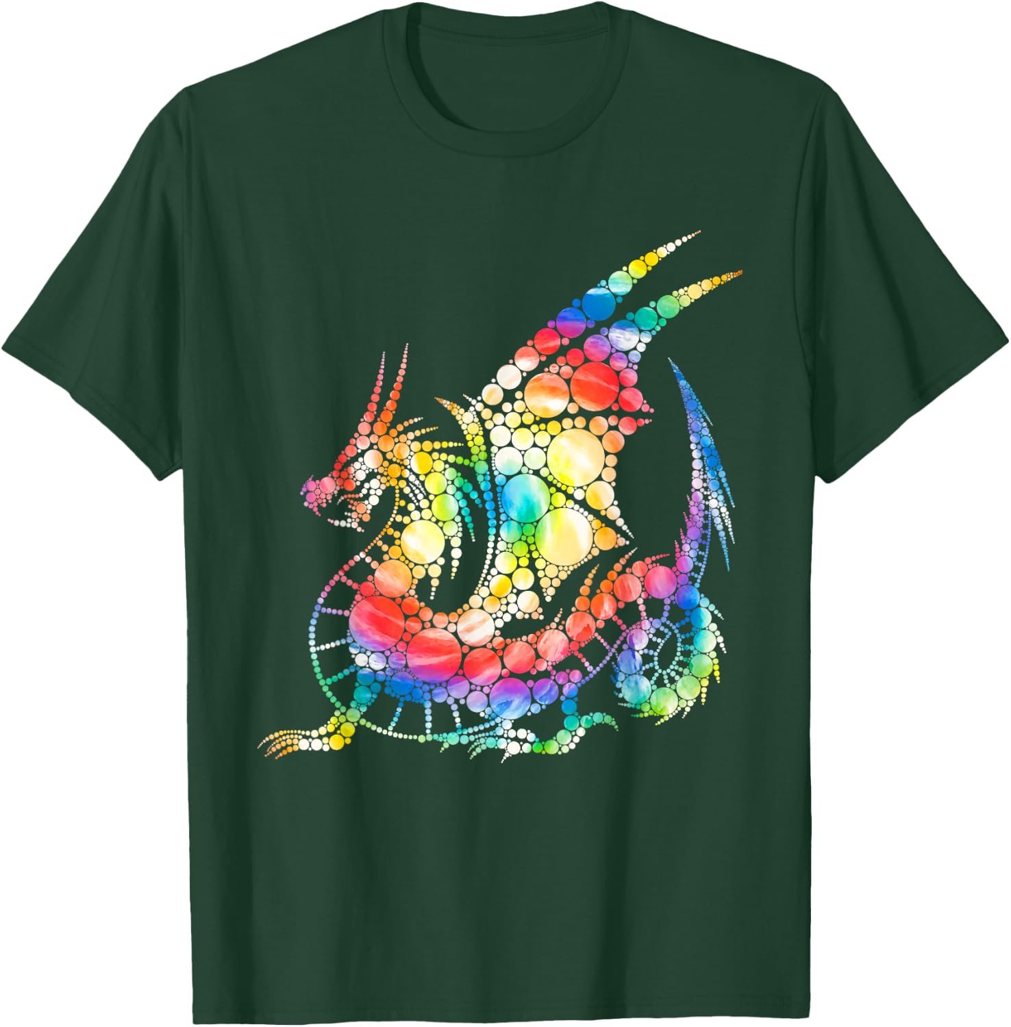 Tie Dye Colorful Dots Dragon Happy Dot Day Boys Girls T-Shirt - T-Shirt | Forest