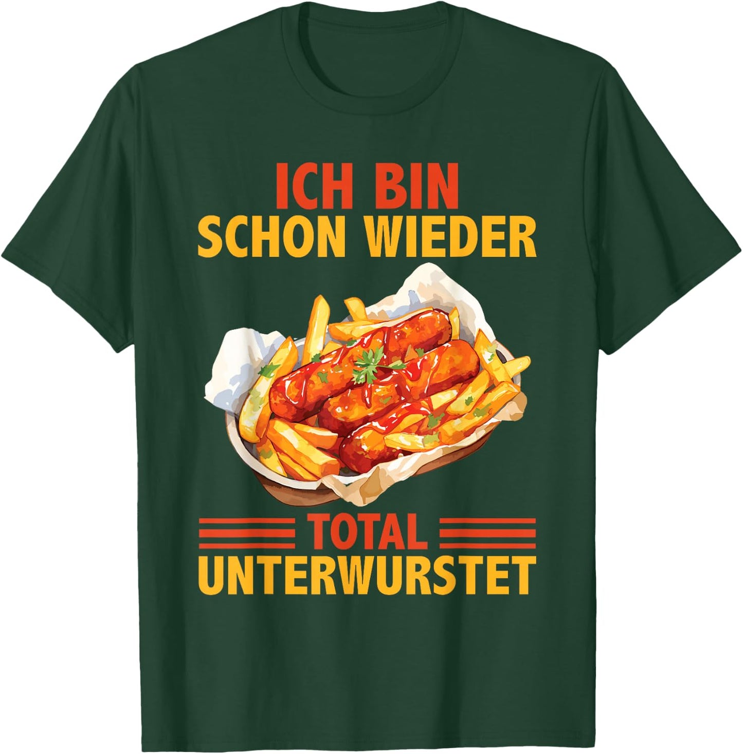 Lustiges Imbiss Bratwurst Pommes Currywurst T-Shirt - T-Shirt | Forest