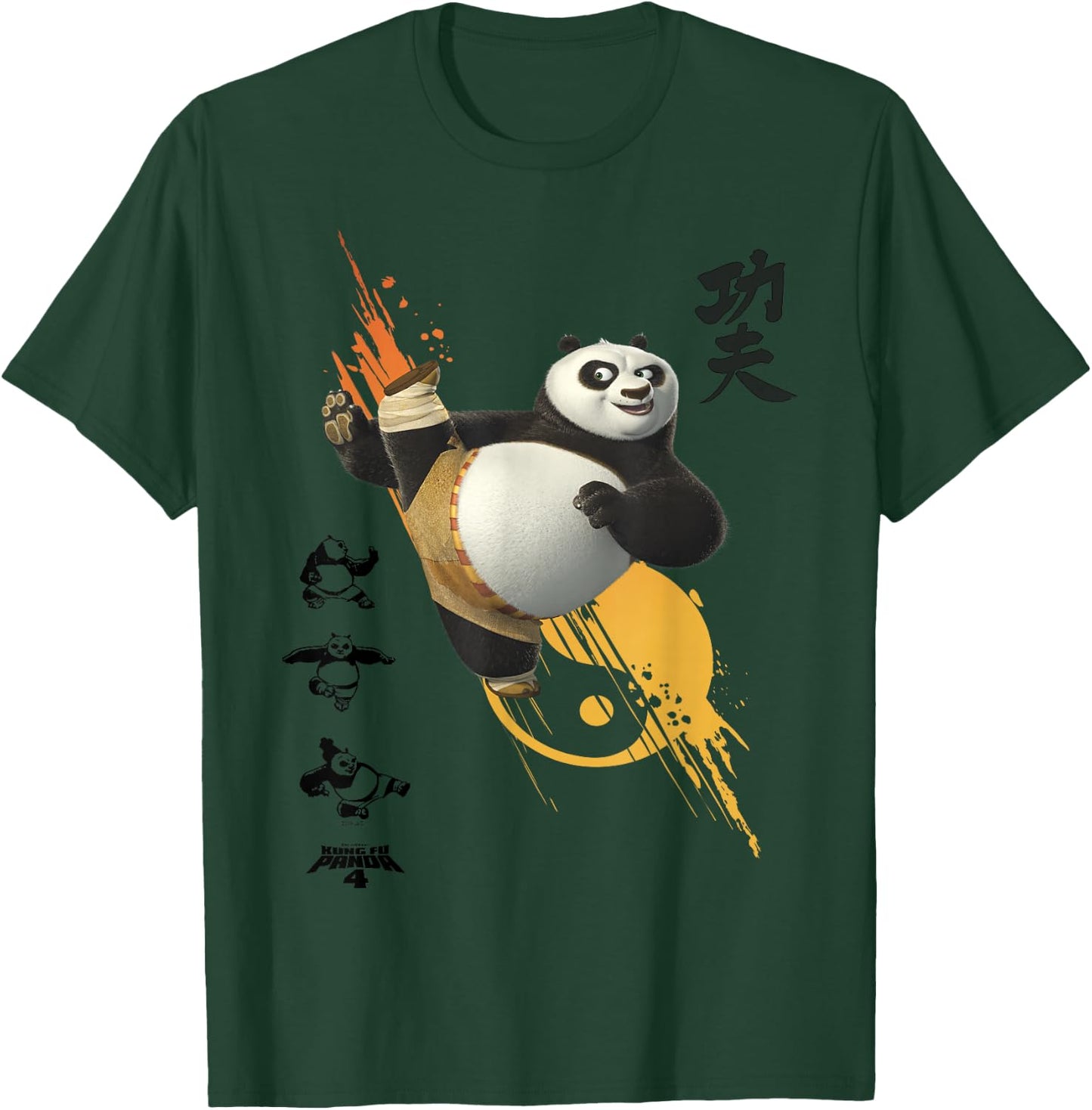 DreamWorks Kung Fu Panda 4 Po Flying Kick , gray T-Shirt - T-Shirt | Forest
