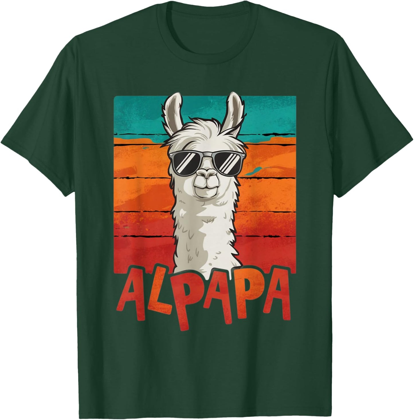 Alpaka Best Dad Alpaka Vatertagsgeschenk für Papa T-Shirt - T-Shirt | Forest