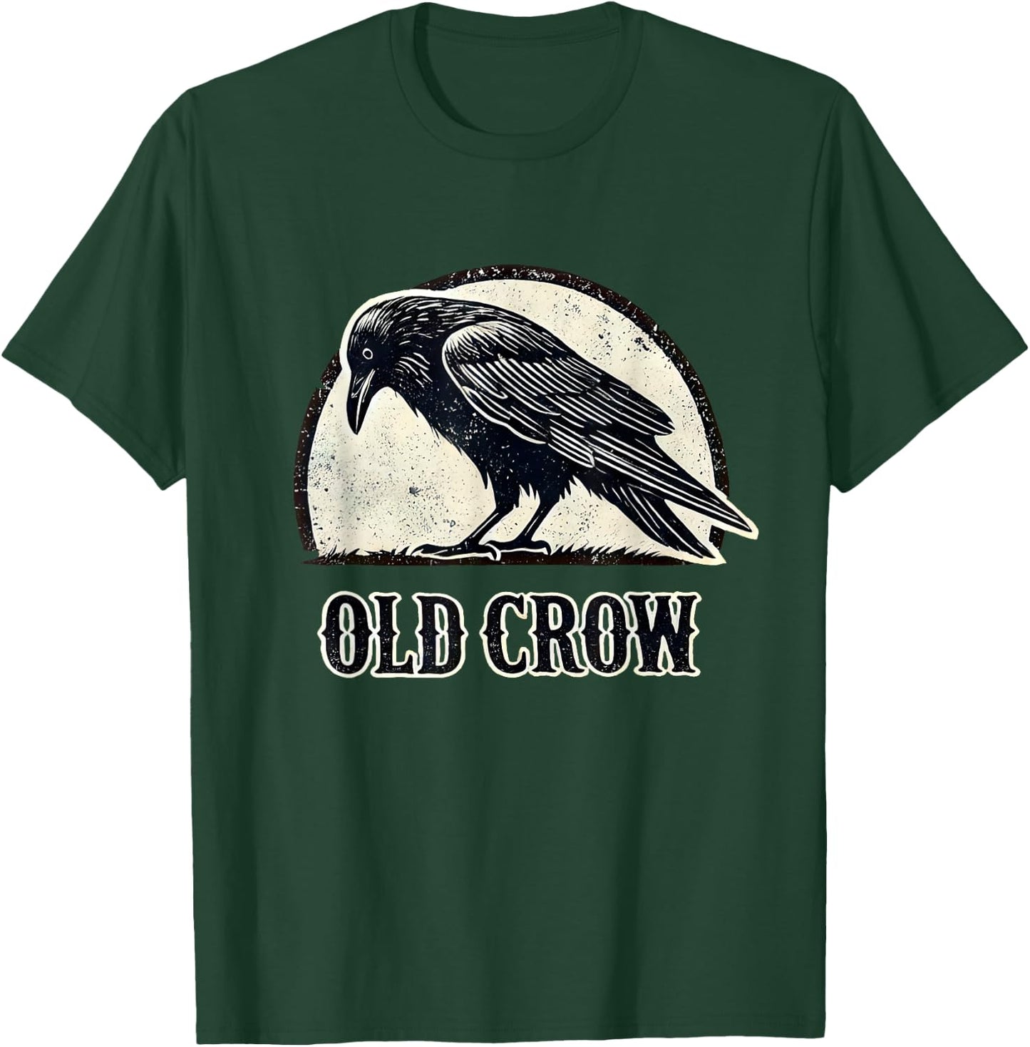 Old Crow Graphic , Small, Black T-Shirt - T-Shirt | Forest