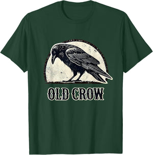 Old Crow Graphic , Small, Black T-Shirt - T-Shirt | Forest