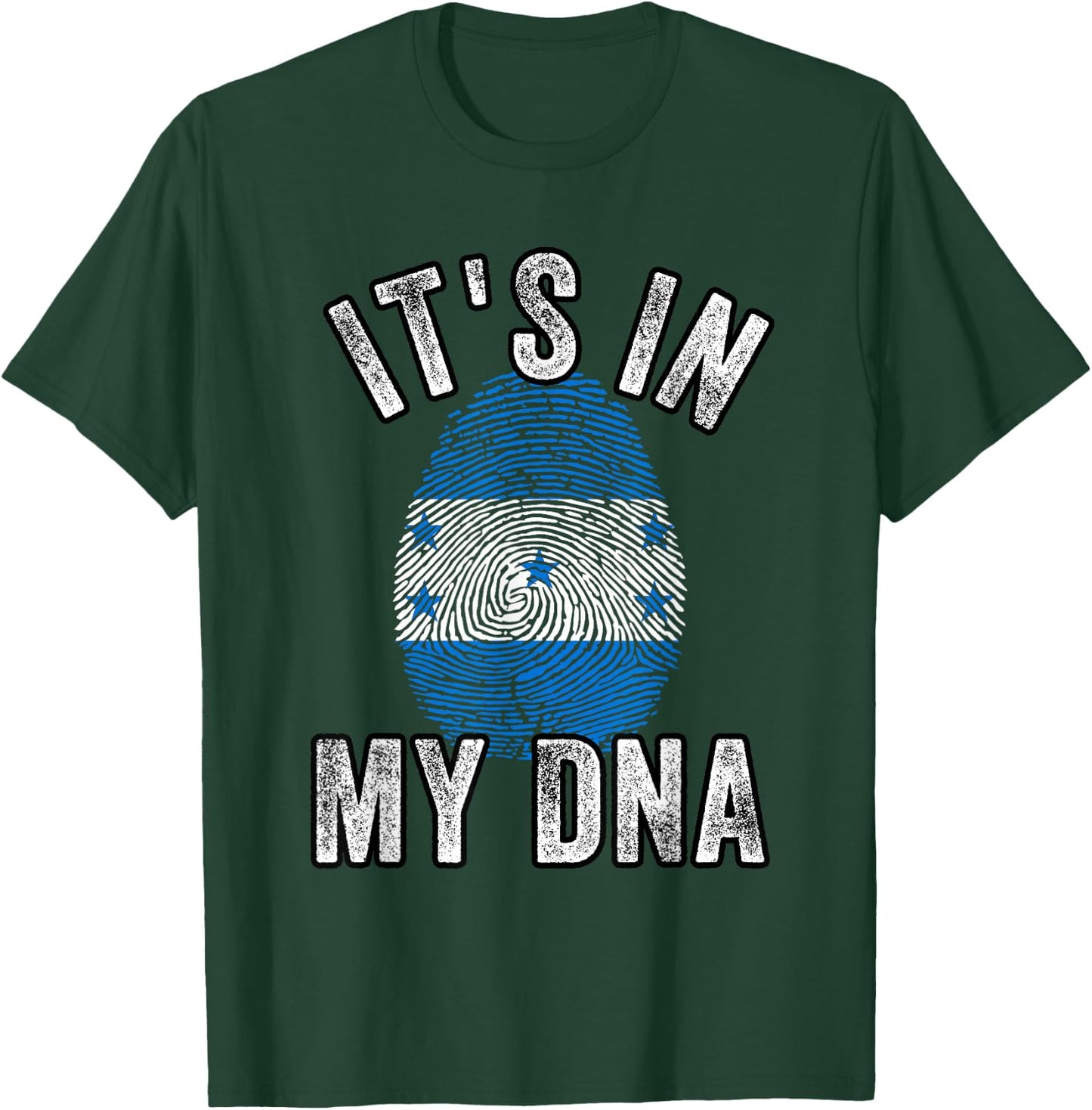 Funny it's in my DNA Honduras flag Fingerprint T-Shirt - T-Shirt | Forest