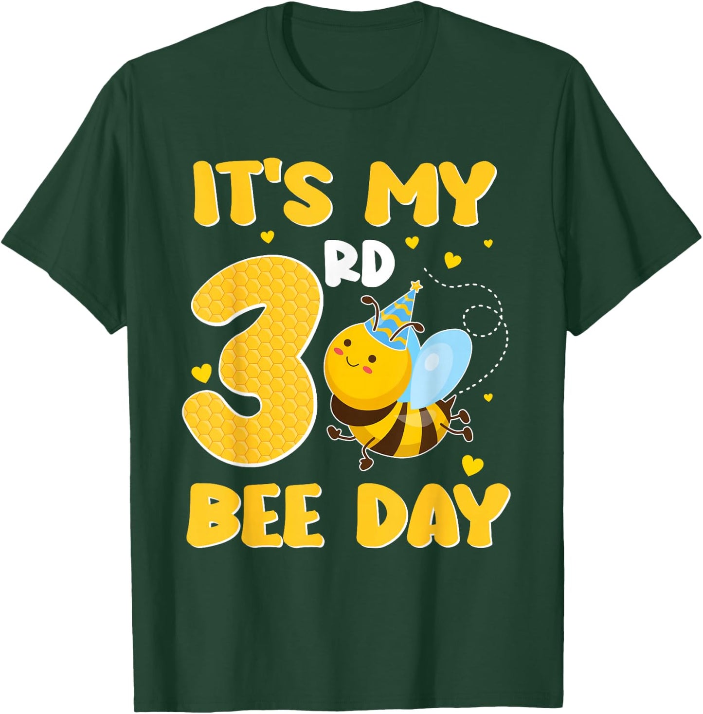 It's My 3 Year Old Birthday Bee Day 3rd Party T-Shirt - T-Shirt | Forest