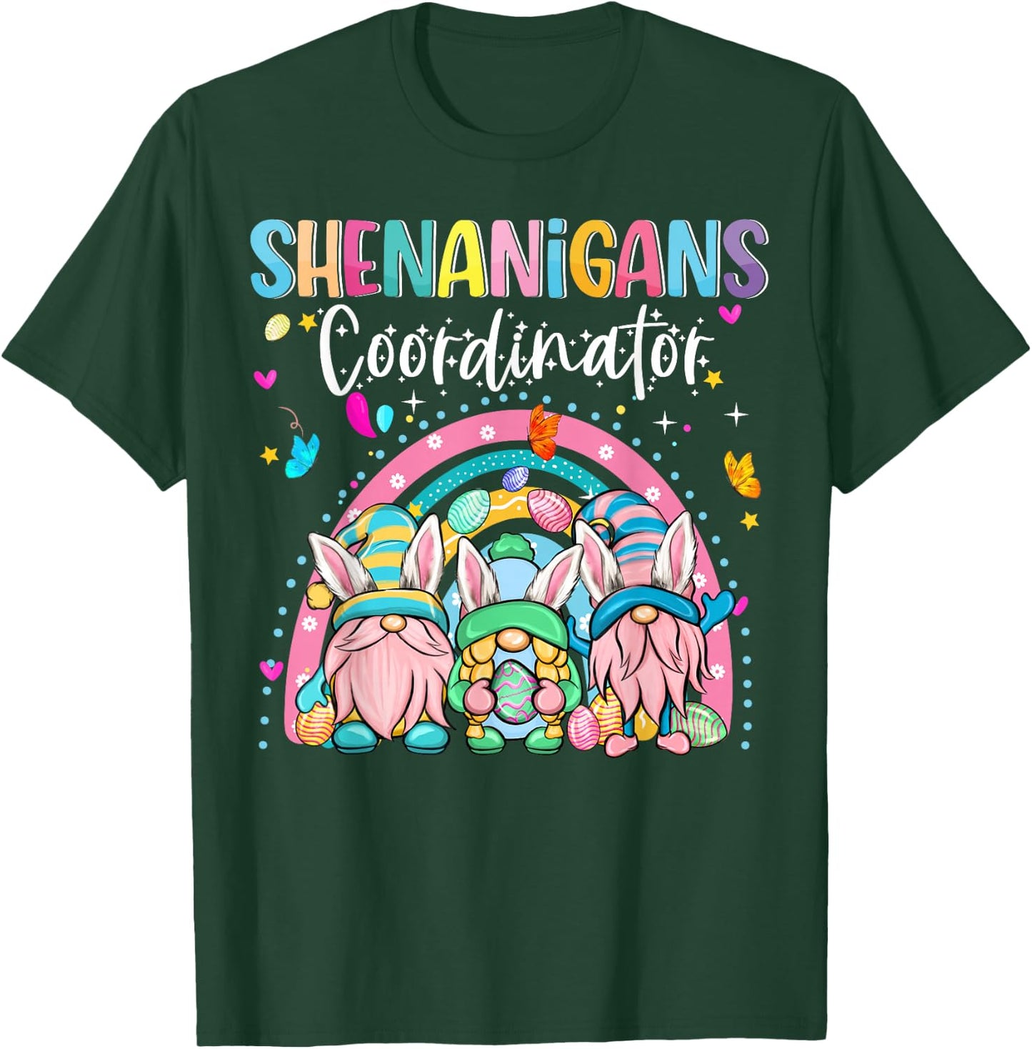 Easter Bunny Easter Day Shenanigans Coordinator Gnome Rabbit T-Shirt - T-Shirt | Forest