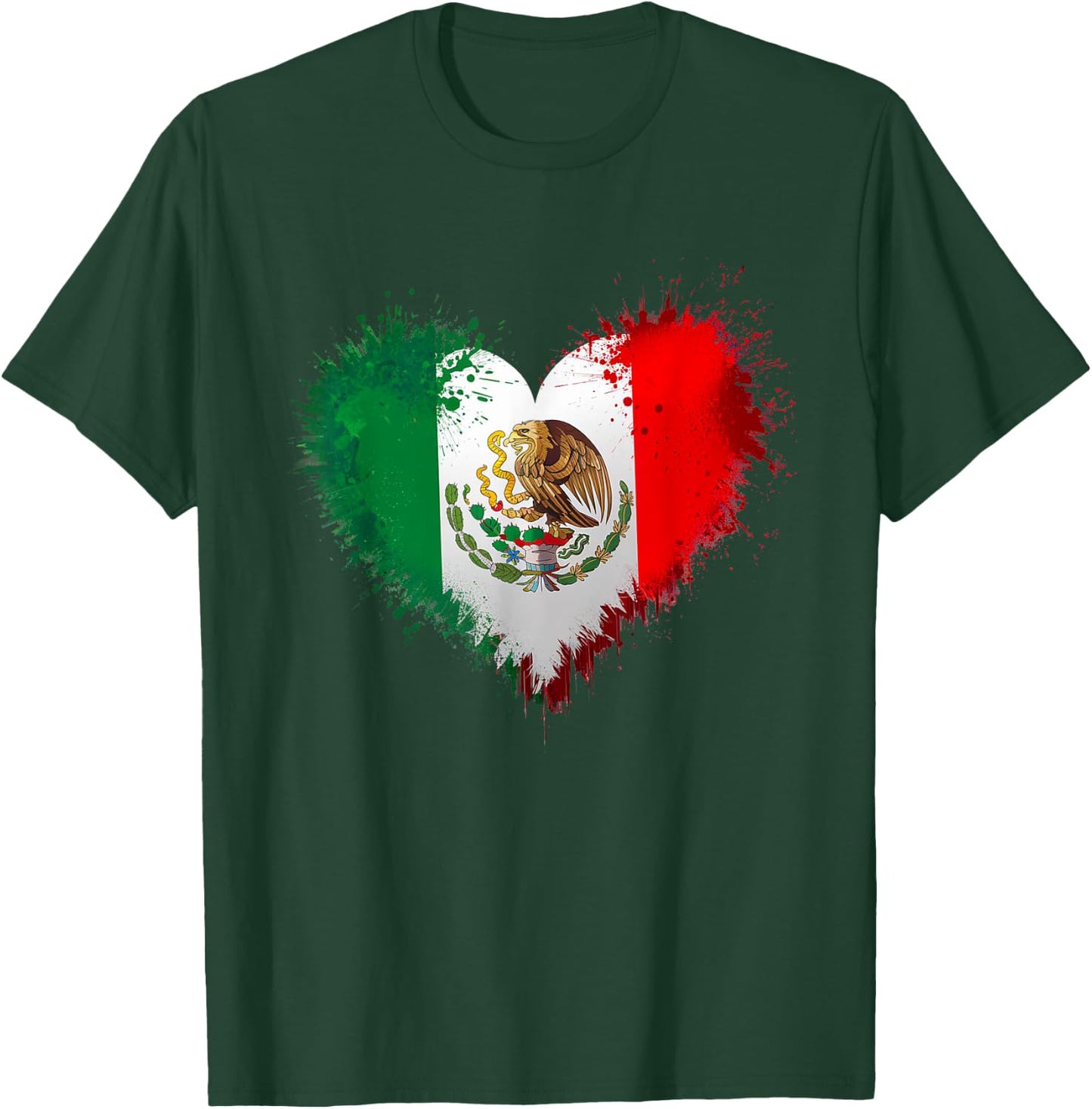 Mexico City Mexican Flag Heart - Independence Day Of Mexico T-Shirt - T-Shirt | Forest