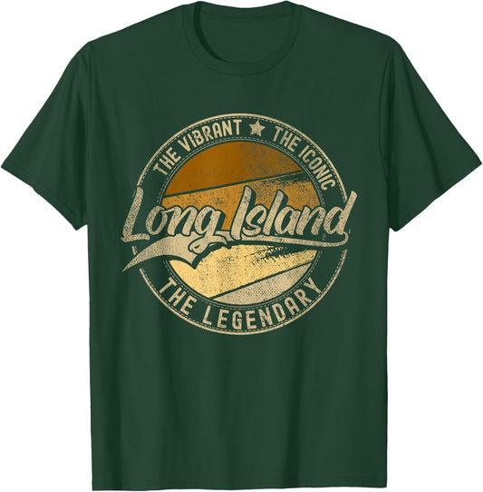 Long Island NY | New York | Vintage Distressed T-Shirt - T-Shirt | Forest