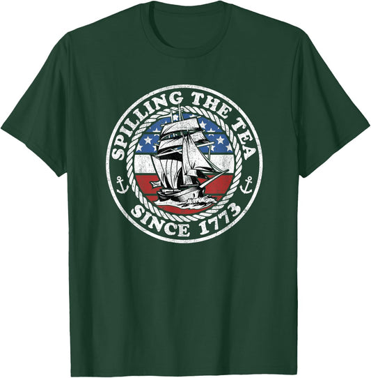 Spilling The Tea Since 1773 Funny US History Teacher Boston T-Shirt - T-Shirt | Forest