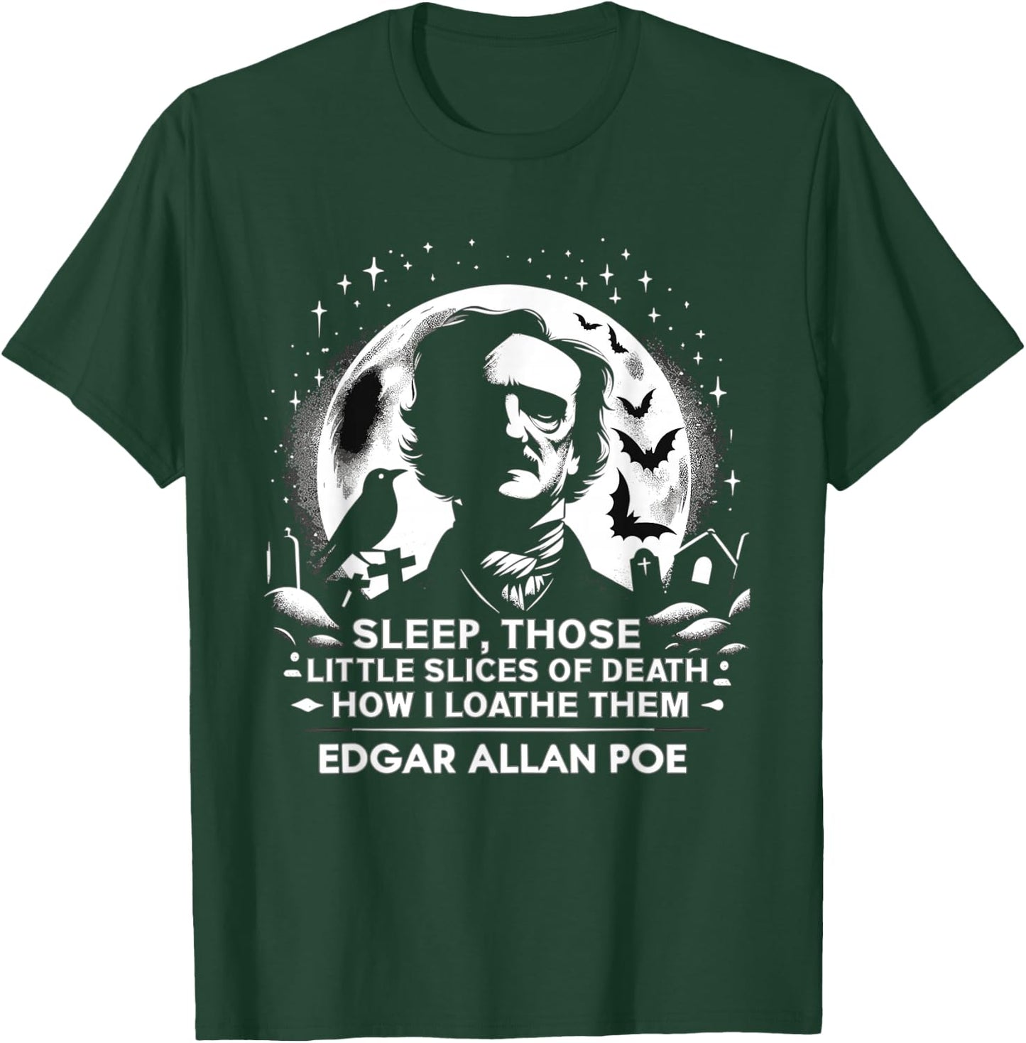 Edgar Allan Poe Raven Gothic Literature Macabre Poetry T-Shirt - T-Shirt | Forest