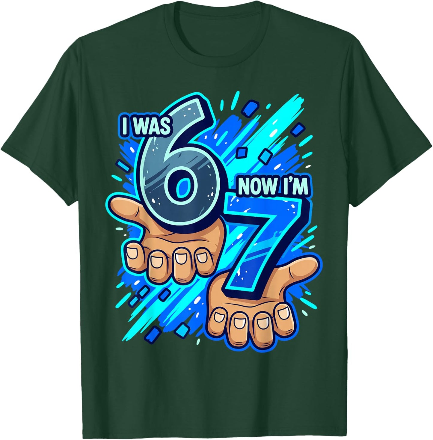 I was 6 Now I'm 7 7th Birthday 6 7 Birthday Boys T-Shirt - T-Shirt | Forest