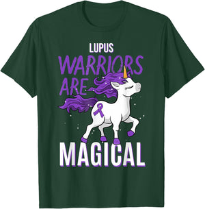 Lupus Awareness Warrior Unicorn Sicca Gift T-Shirt - T-Shirt | Forest