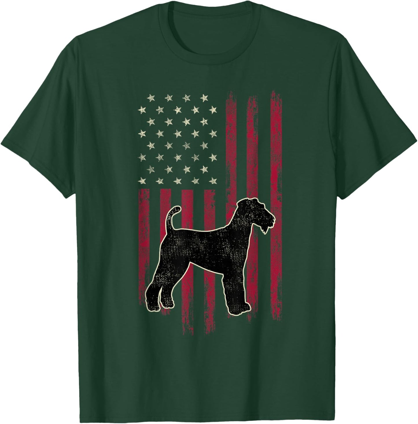 Airedale Terrier Dog Lovers American Flag 4th Of July Gift T-Shirt - T-Shirt | Forest