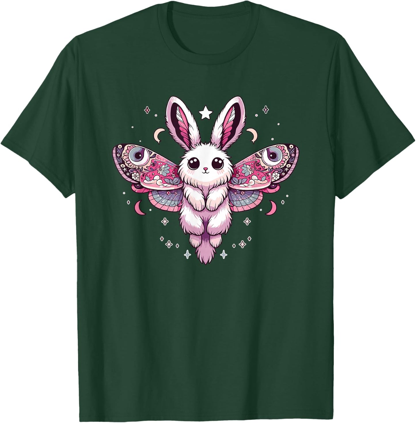 Kawaii Pastel Goth Cute Creepy Bunny Moth T-Shirt - T-Shirt | Forest