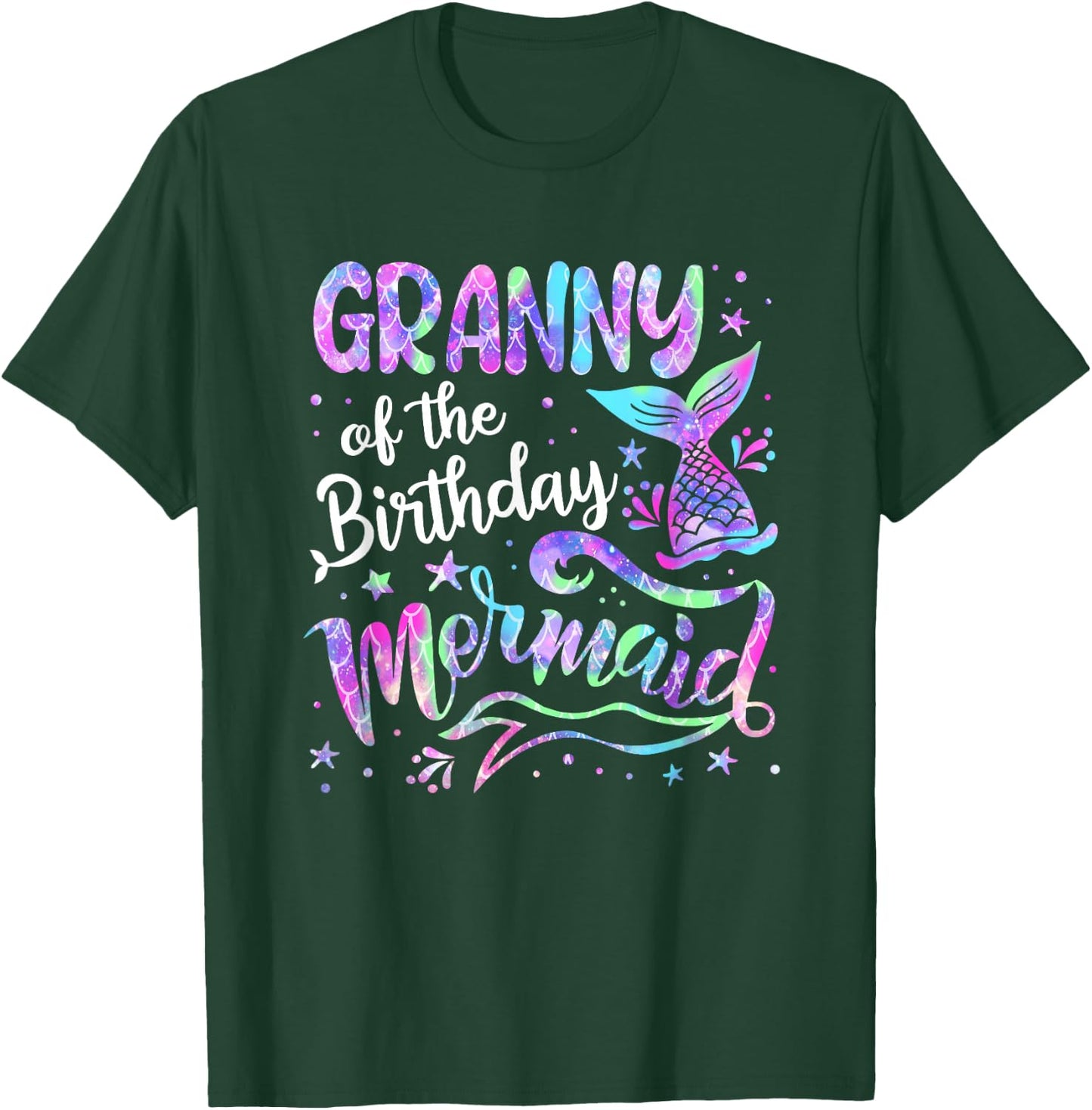 Granny Of The Birthday Mermaid Family Matching Birthday T-Shirt - T-Shirt | Forest