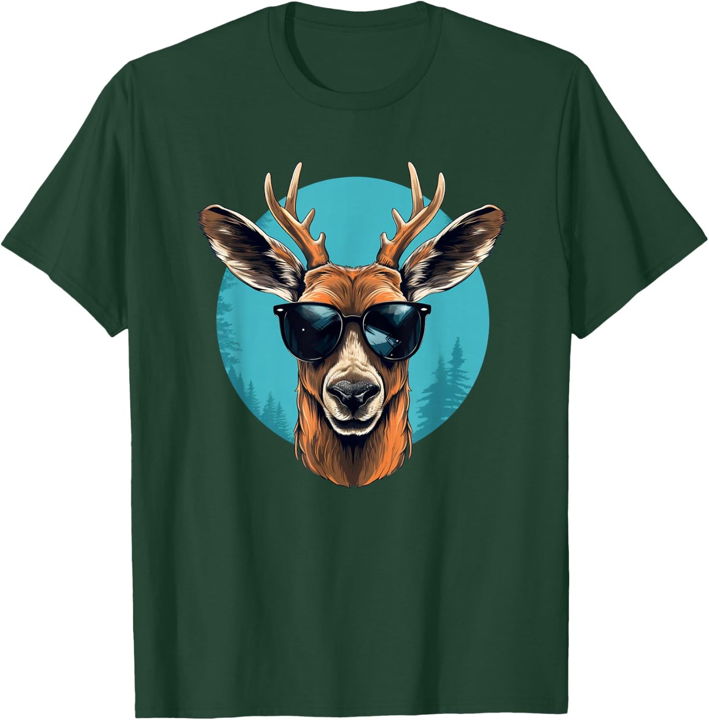 Funny Deer with Sunglasses Costume for Deers Lovers T-Shirt - T-Shirt | Forest