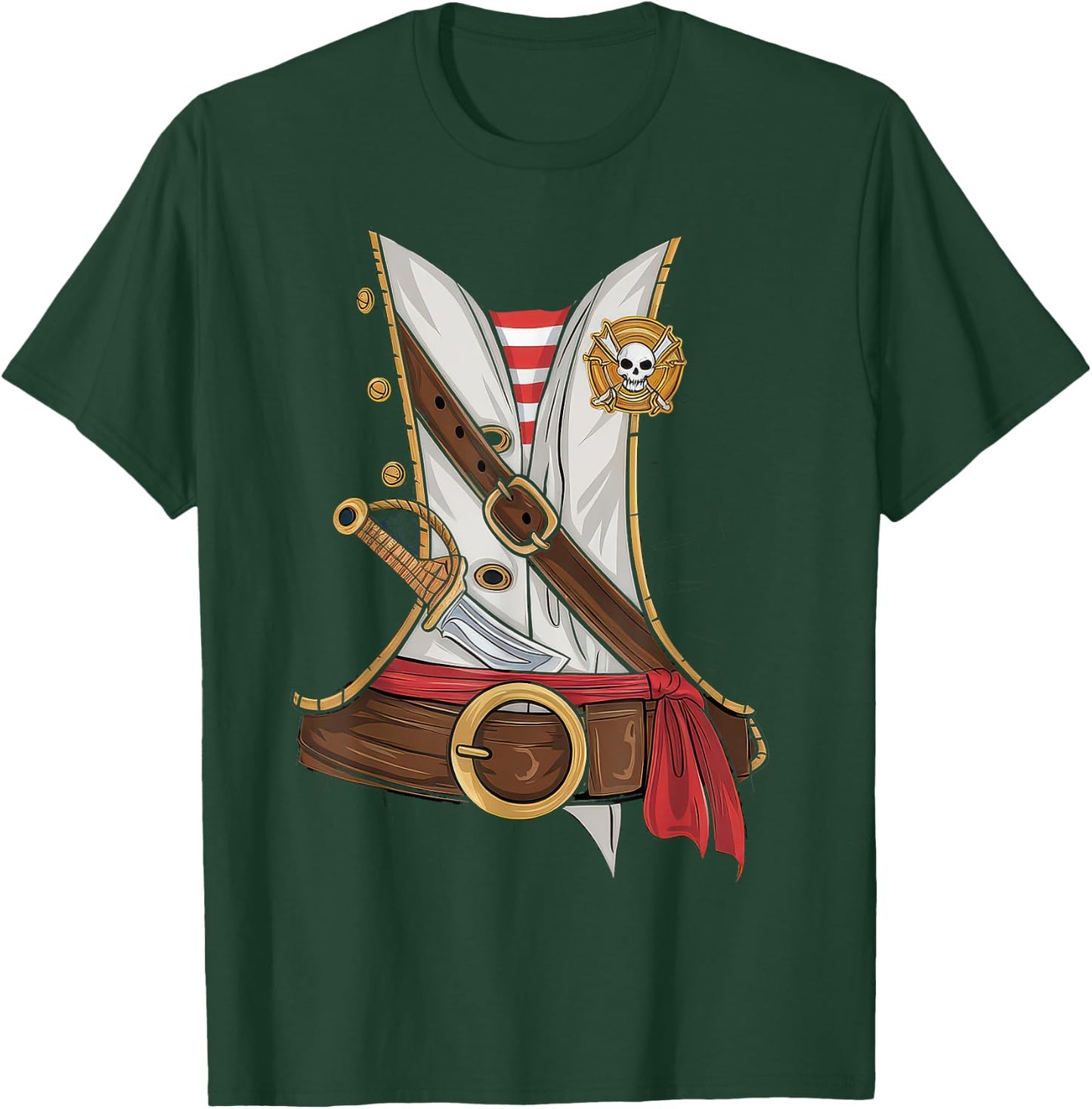 Pirate Costume Kids Sailor Captain Ahoy Shirt, Black, S T-Shirt - T-Shirt | Forest