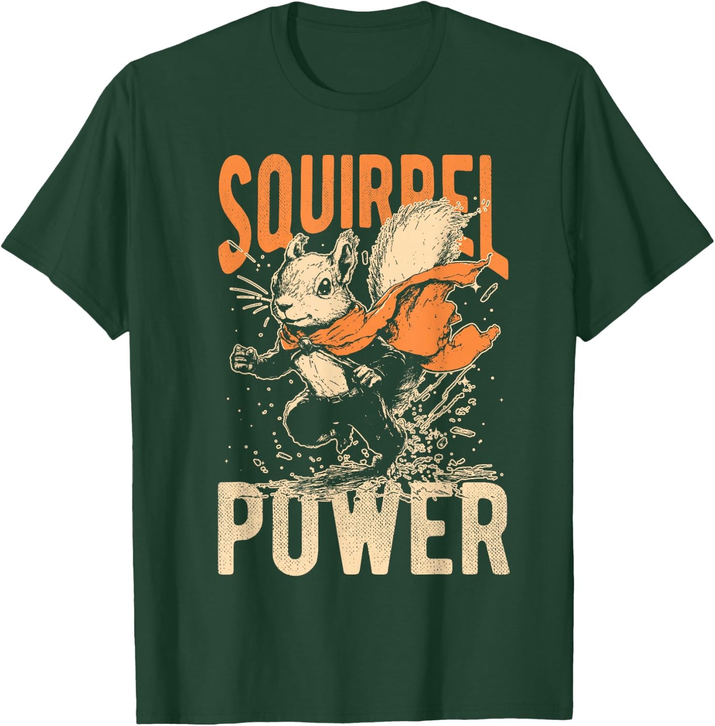 Squirrel POWER Squirrel Superhero T-Shirt - T-Shirt | Forest