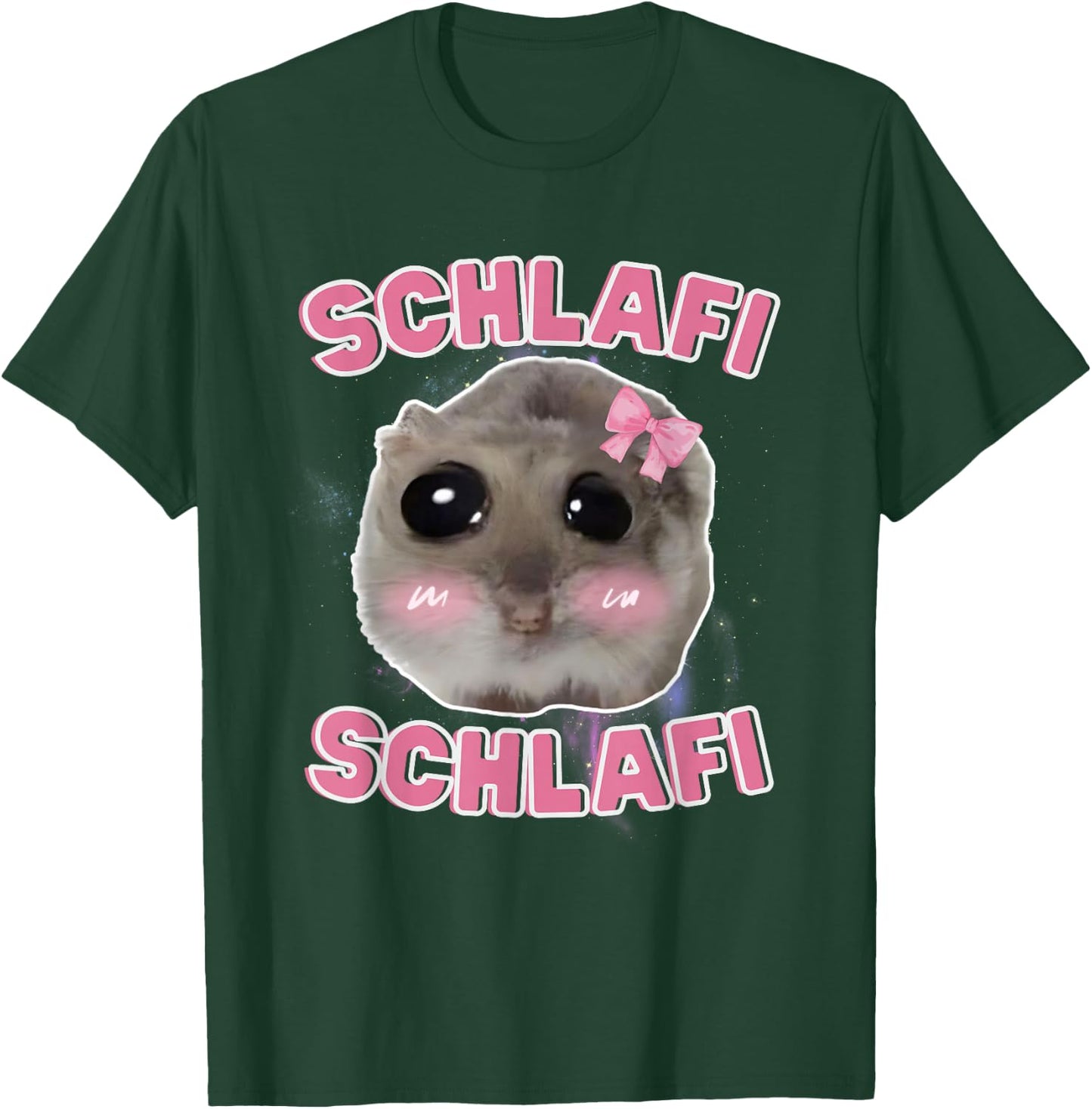 Schlafi Schlafi Funny Hamster Hamster Hamstie Meme Sleep , black T-Shirt - T-Shirt | Forest