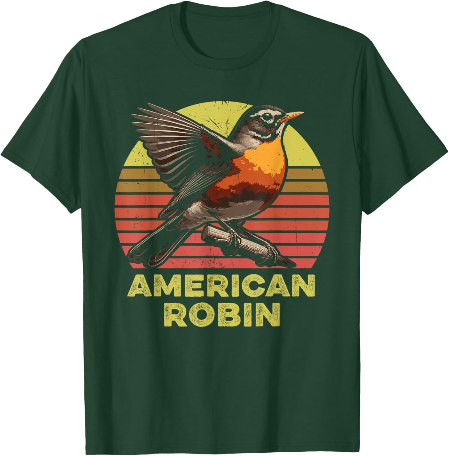 American Robin Retro T-Shirt - T-Shirt | Forest