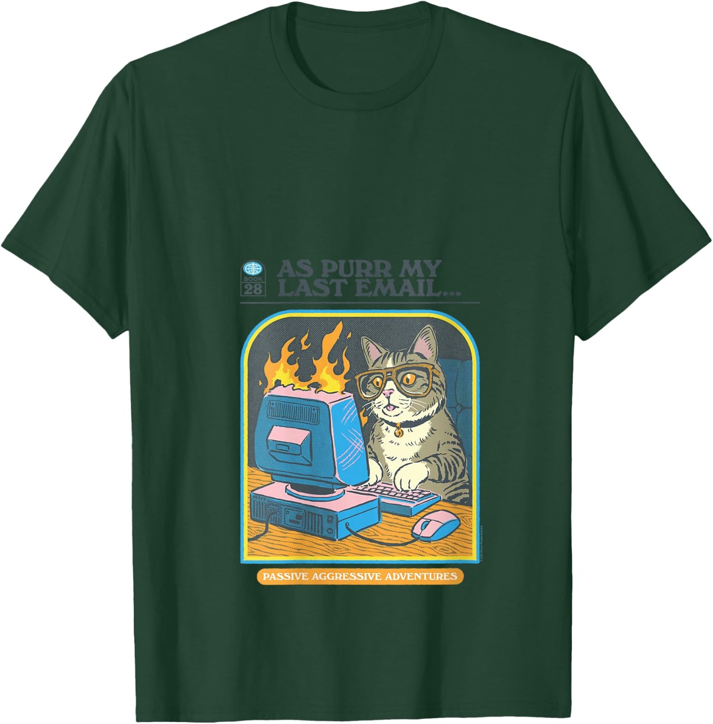 Steven Rhodes As Purr My Last Email Cat Humor V-Neck T-Shirt - T-Shirt | Forest
